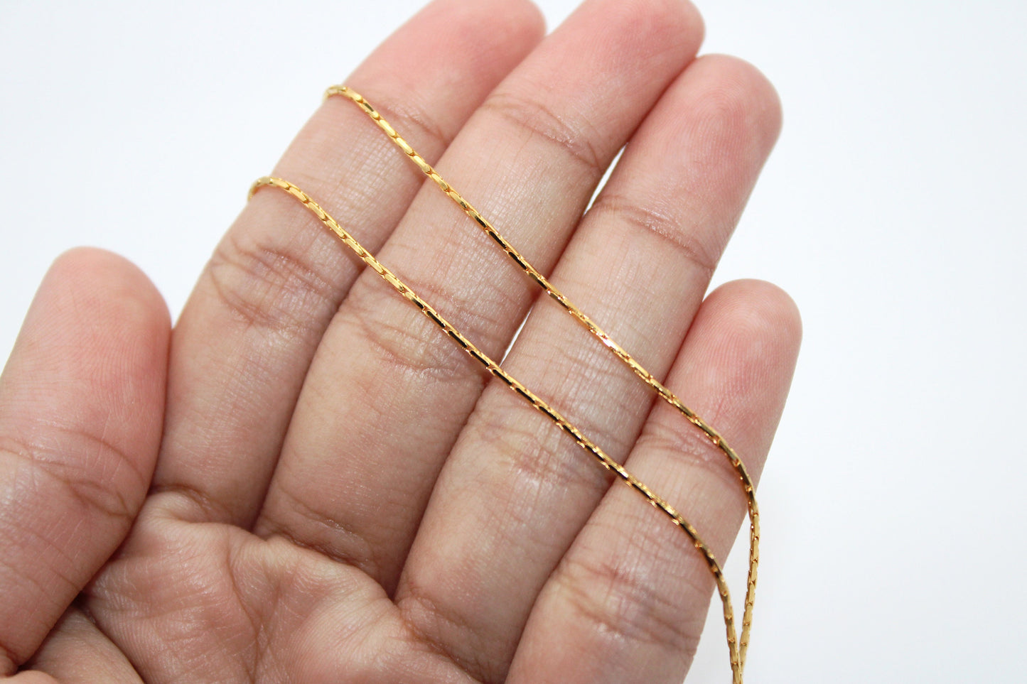 Dainty 1mm Snake Chain Necklace, Gold Plated 18k Snake Chain, 50cm Length Necklace, Great Quality, Jewelry Supplies, 192