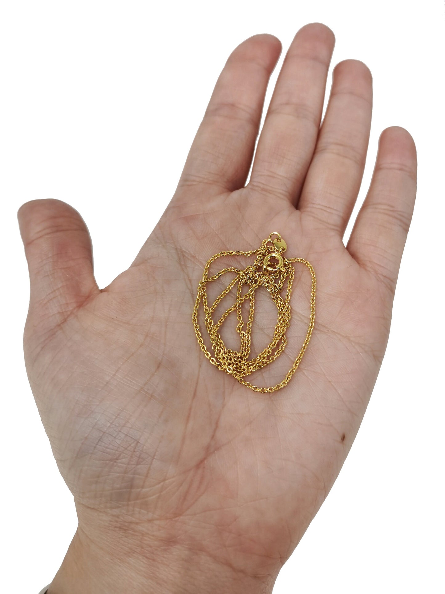 19.6'' Ready to Use 24K Gold Thin Rolo Necklace Chain, Layering Rolo Chain Dainty Necklace, For Pendant Charm Necklace Making, 469