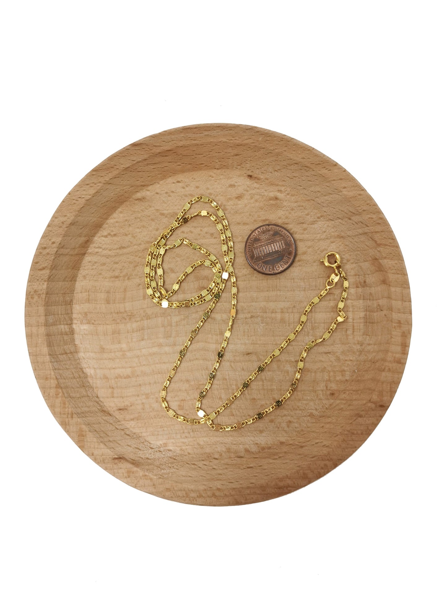 1pc 17.5'' Ready to Use 24K Gold Unique Necklace Chain, Layering Plate Lock Chain Dainty Necklace, Perfect for Pendant Necklace, 778
