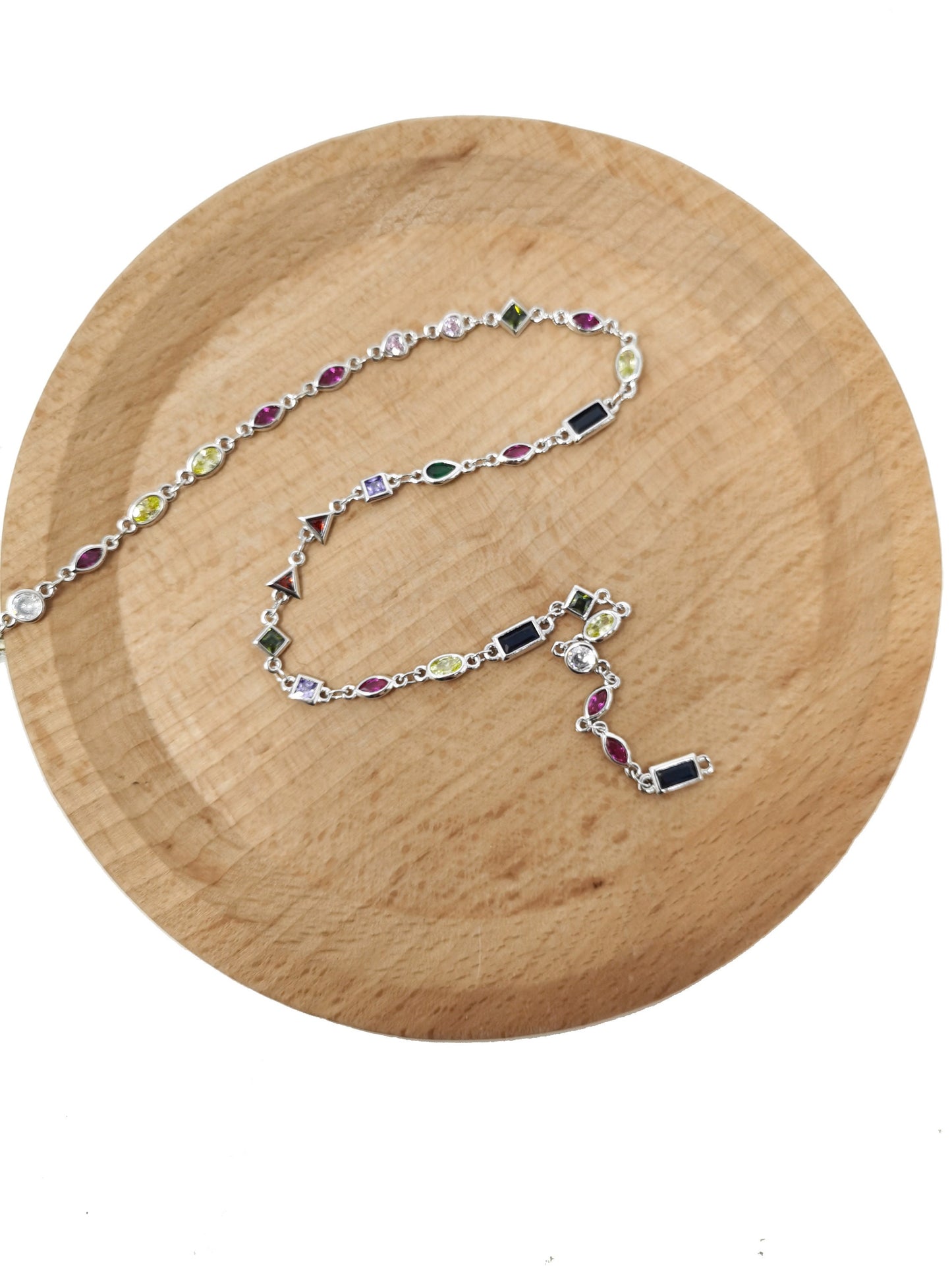 14K Gold Micro Pave Colorful Charm Chain by Yard, CZ Charm Specialty Link Chain by Foot, CZ Charm size 10x10mm Chain 1mm Thick, 51 , 52