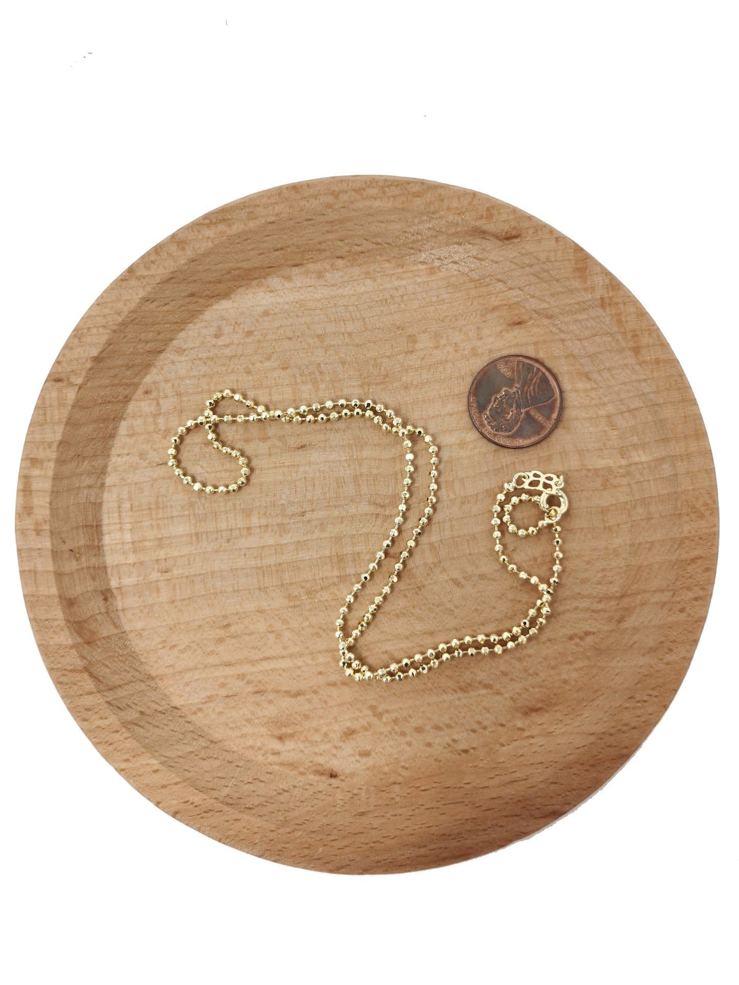 1pc 17.7'' Ready to Use 14K Gold Filled Bead Necklace Chain, Layering Beaded Chain, Dainty Beaded Necklace,Pendant Charm Necklace Making,578