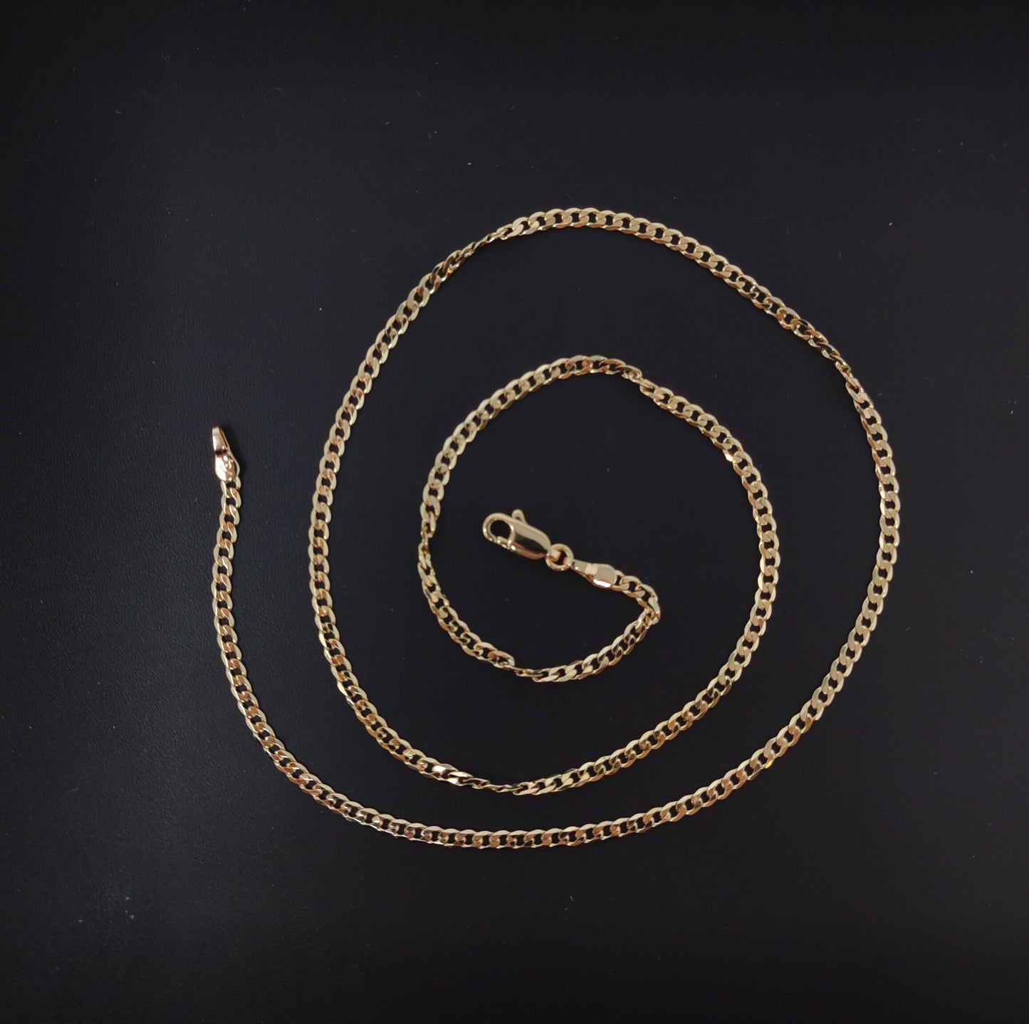 1pc 17.5'' Ready to Use Gold Cuban Curb Necklace Chain, Layering Curb Chain Dainty Necklace, For Pendant Charm Necklace,CN-284
