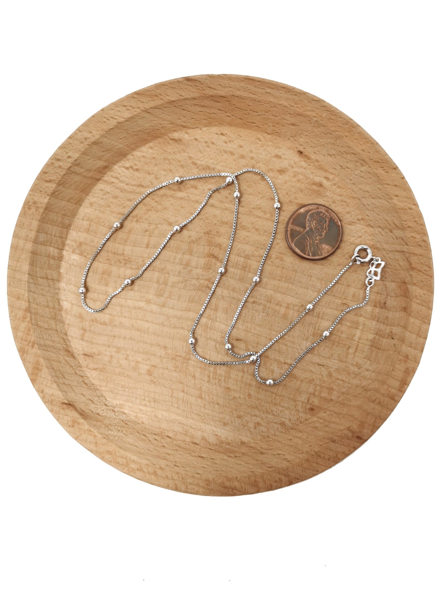 1pc 17.7'' ready to wear White Gold Square Box Chain Necklace, Layering Dainty Box White Chain For Jewelry Making, 633