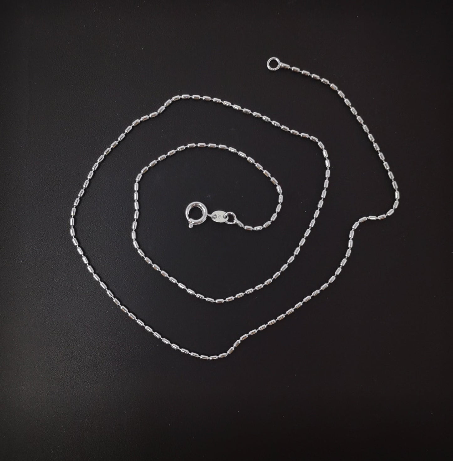 1pc 17.7'' Ready to Use White Gold Bead Satellite Necklace Chain, Layer Chain Dainty Necklace, For Pendant Charm Necklace, 634