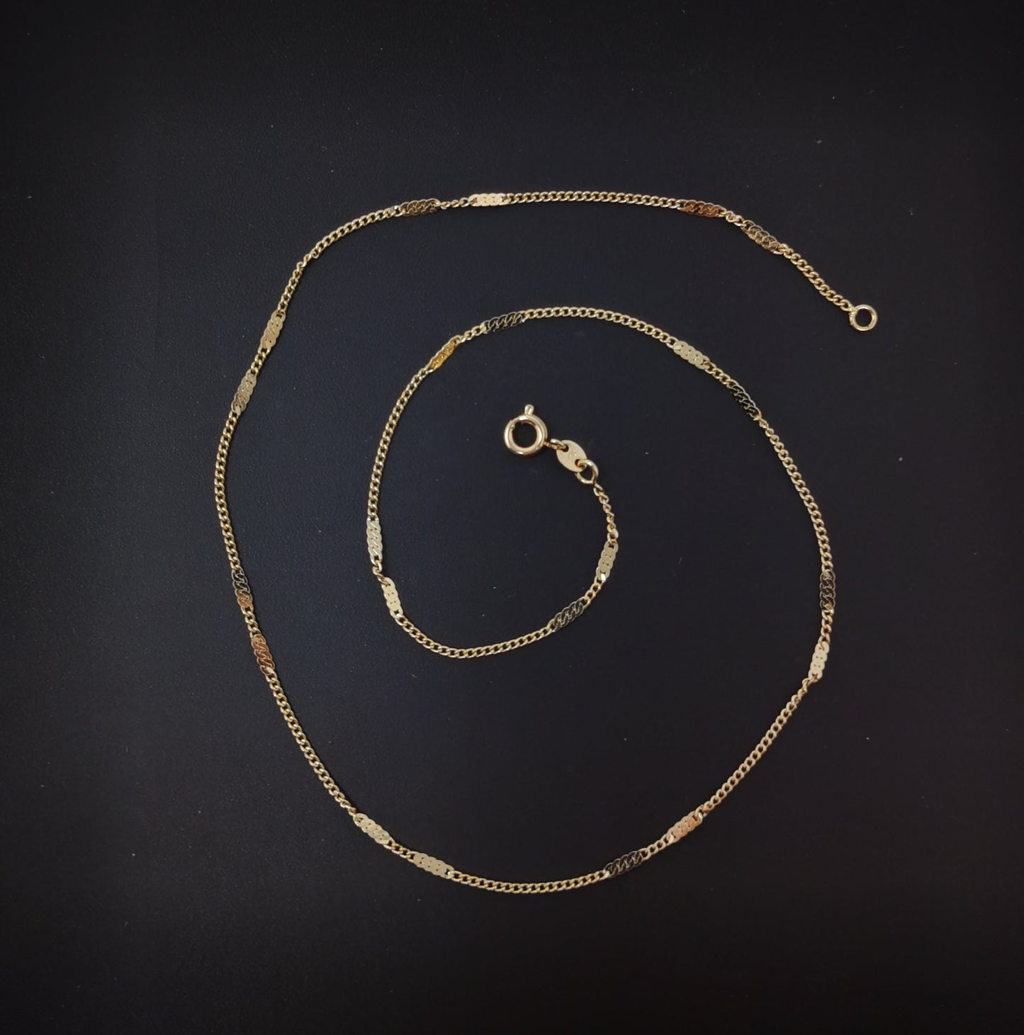 1pc 20.5'' Ready to Use Gold Rolo Curb Necklace Chain, Layering Flat Bar Dainty Necklace,For Pendant Charm Necklace Making, 983