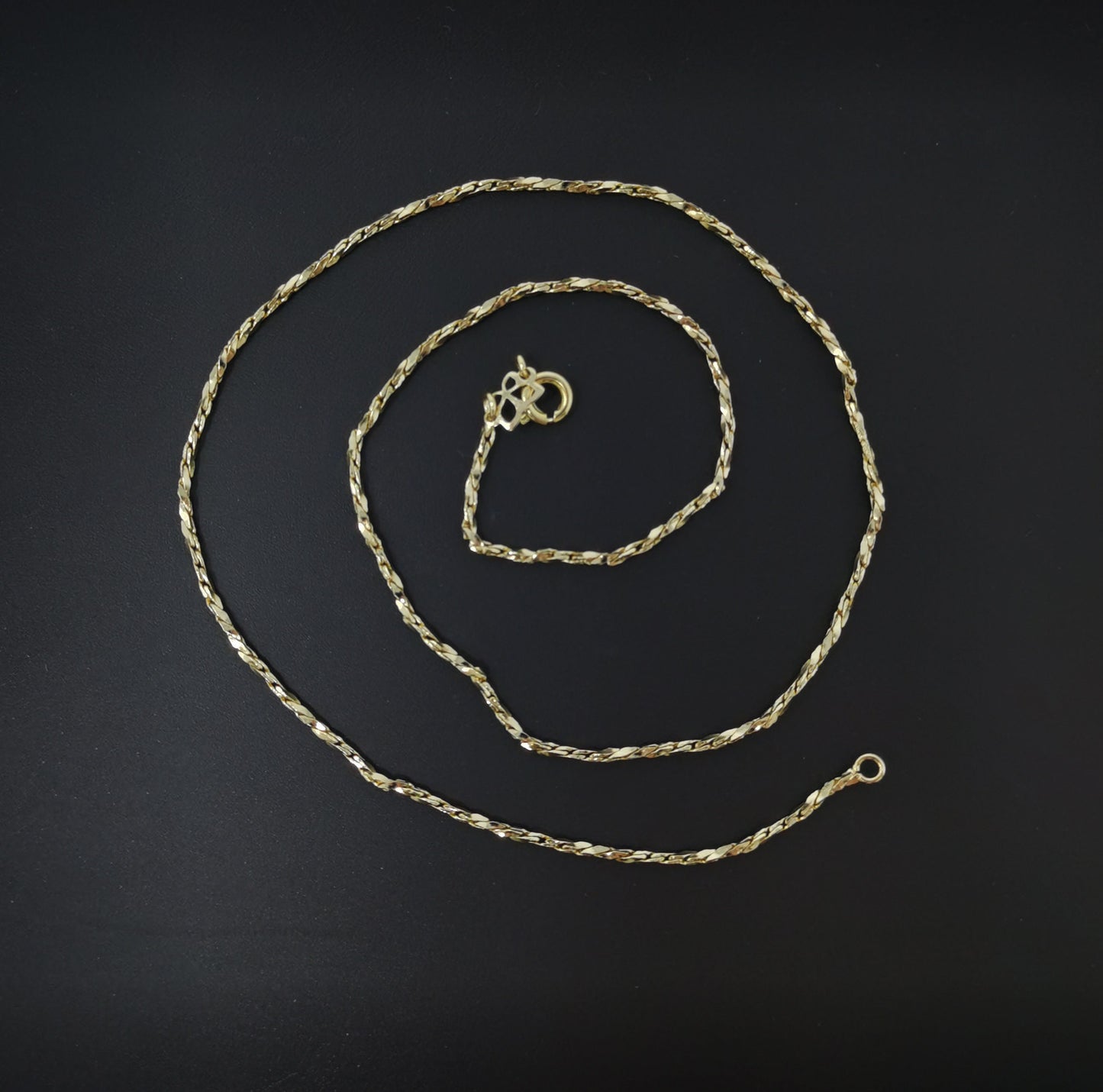 1pc 17.7'' Ready to Use 14K Gold Herringbone Curb Necklace Chain, Layer Curb Chain Dainty Necklace, For Pendant Necklace Making, 336