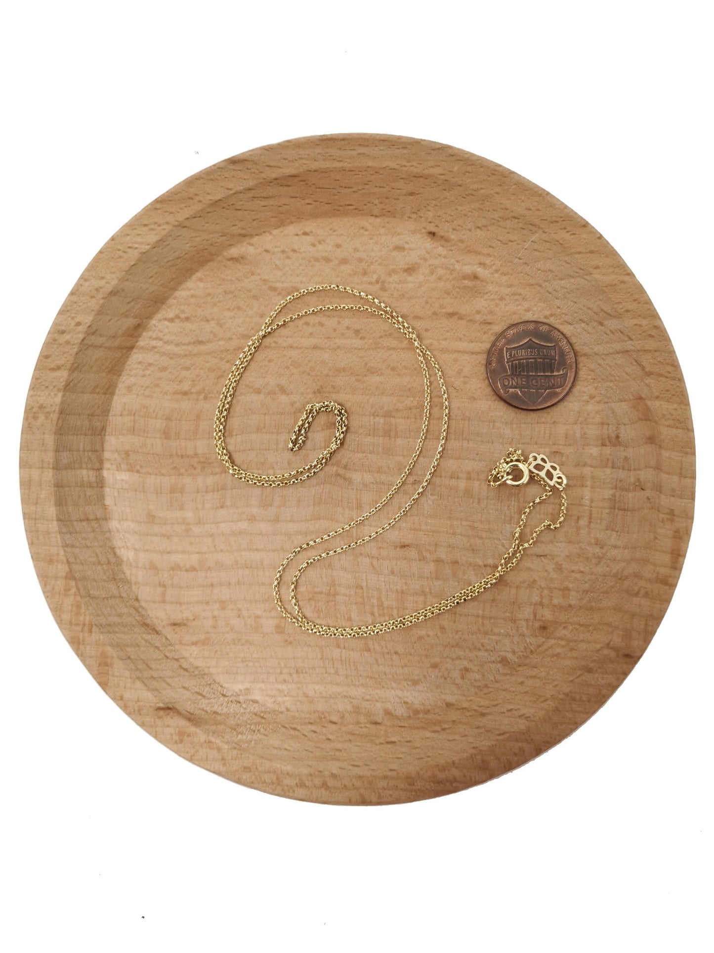 1pc 23.5'' Ready to Use 14K Gold Rolo Necklace Chain, Layering Rolo Chain Dainty Necklace, For Pendant Charm Necklace Making, CH-543