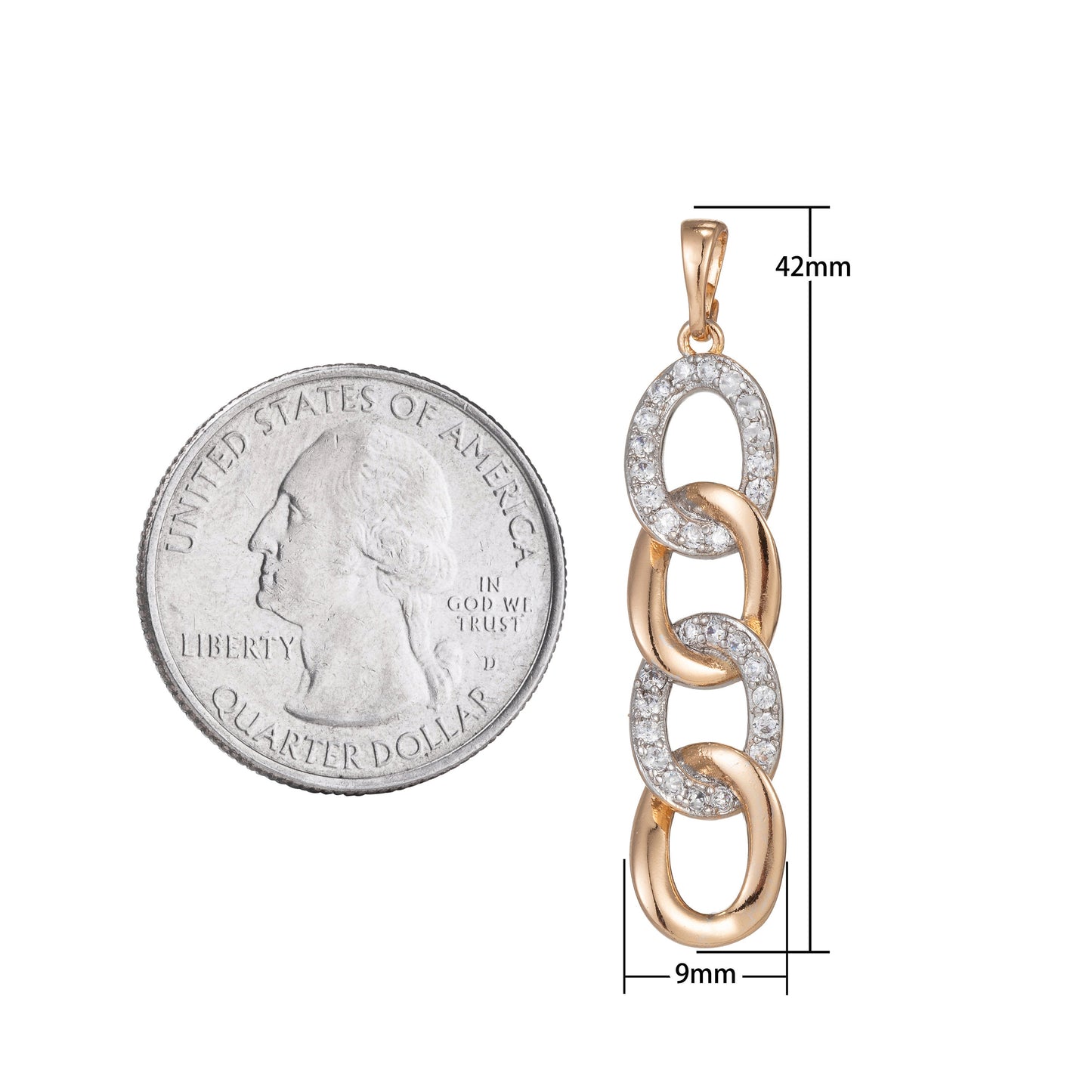 1pc Gold Micro Pave CZ Infinity Link Pendant Charm, Micro Pave CZ Pendant Charm, Pendant, For DIY Jewelry i-323, i-540