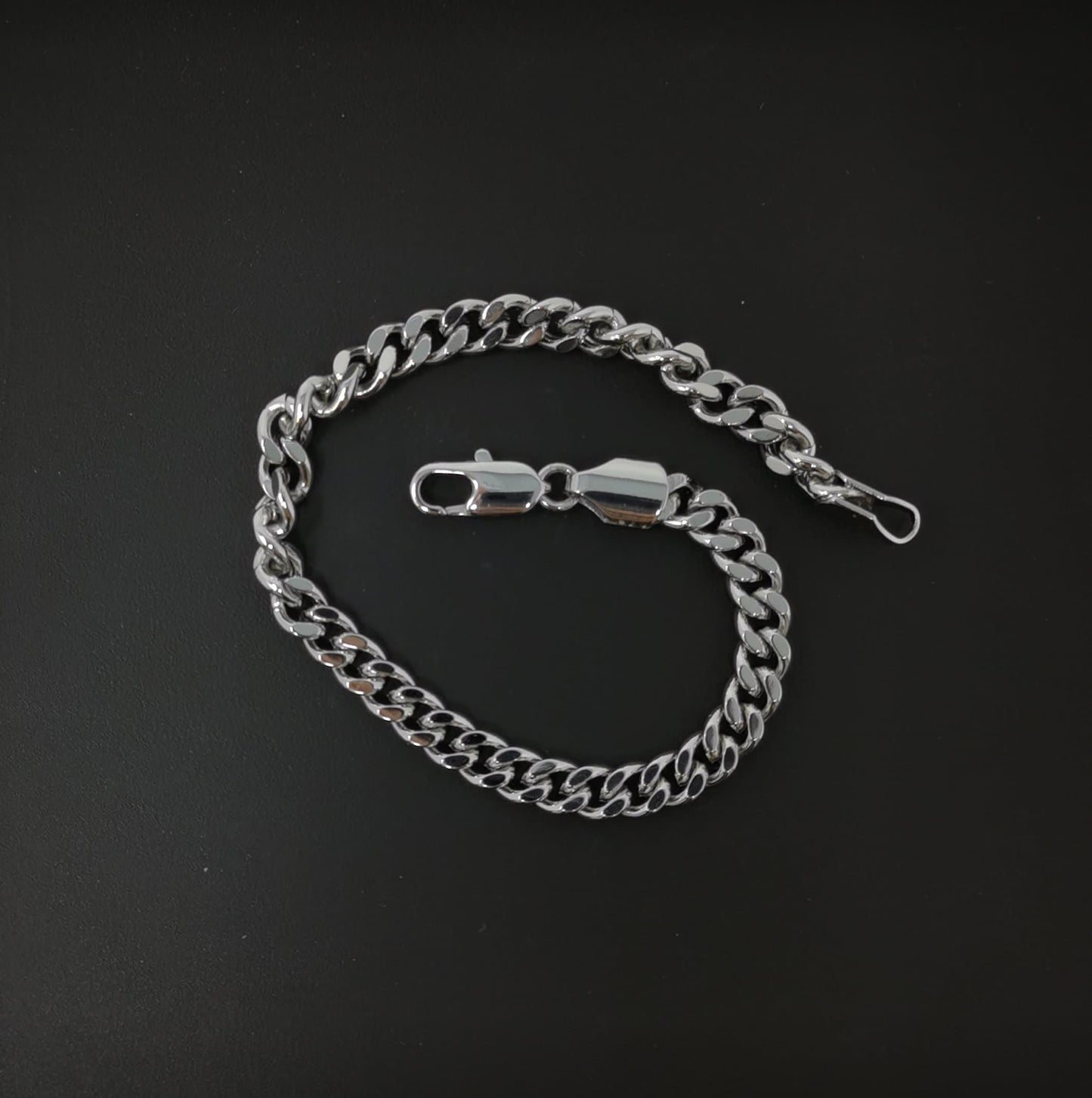 1pc 19.6'' Ready to Use White Gold Filled Cuban Curb Necklace Chain, Layer Curb Chain Dainty Necklace, Pendant Charm Necklace, CH-619