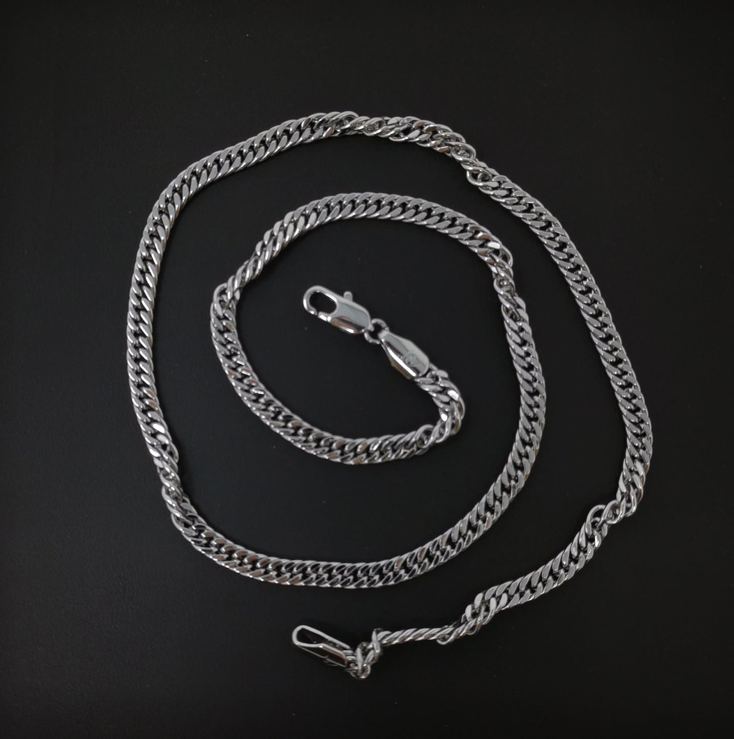 1pc 17.7'' Ready to Use White Gold Filled Herringbone Curb Necklace Chain, Layer Curb Chain Dainty Necklace,Pendant Charm Necklace, CH-627