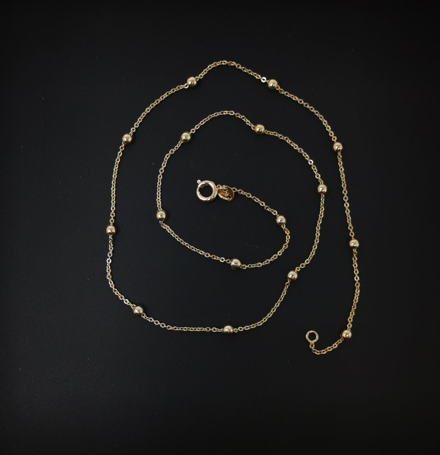 1pc 17.7'' Ready to Use 18K Gold Filled Oval Rolo Necklace Chain, Layering Rolo Chain Dainty Necklace, For Pendant Charm Necklace Making-651