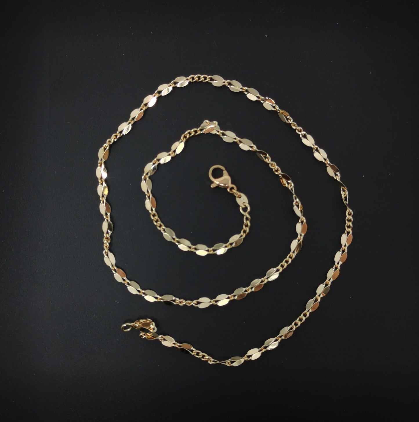 1pc 17.7'' Ready to Use 18K Gold Filled Unique Necklace Chain, Layering Unique Chain Dainty Necklace, For Pendant Charm Necklace Making-664