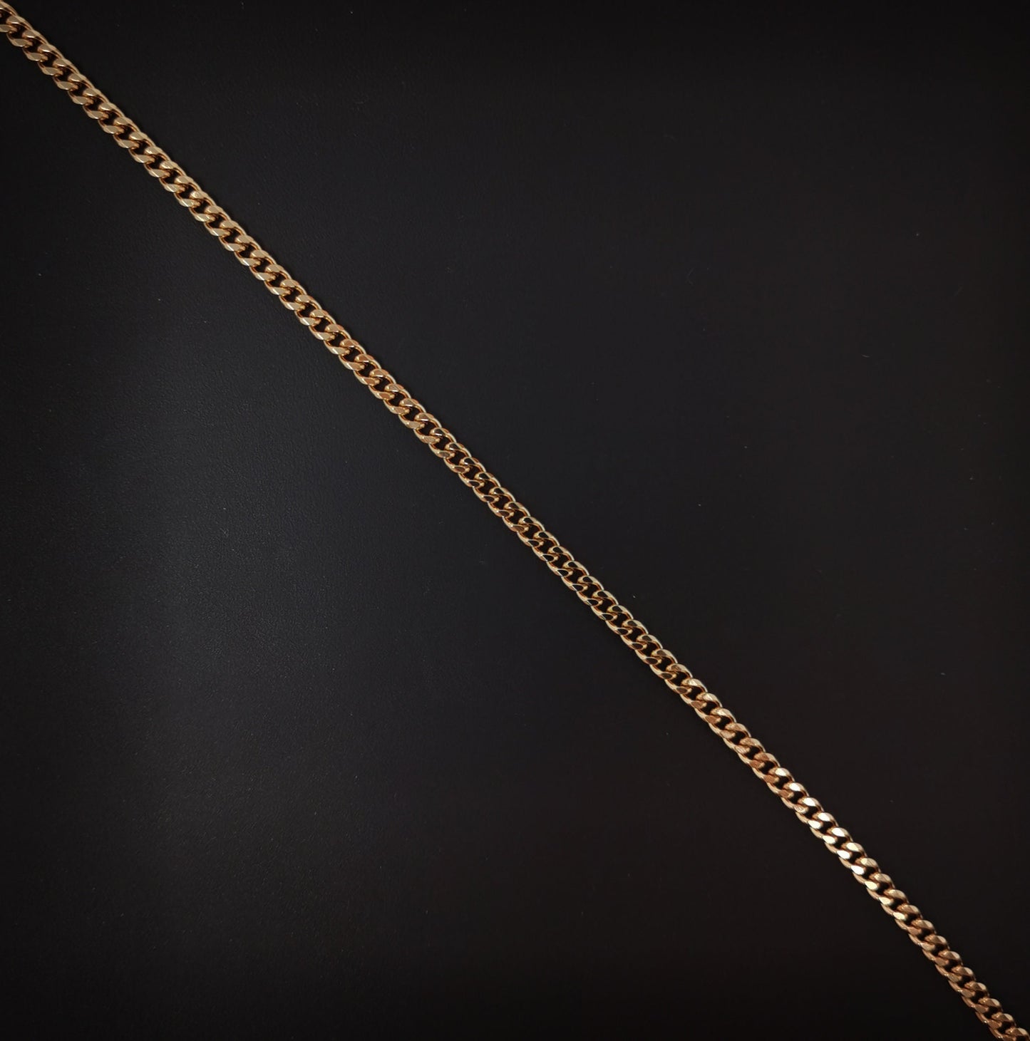 1pc 17.7'' Ready to Use 18K Rosy Gold Filled Cuban Curb Necklace Chain, Layering Curb Chain Dainty Necklace, For Necklace Making, 686