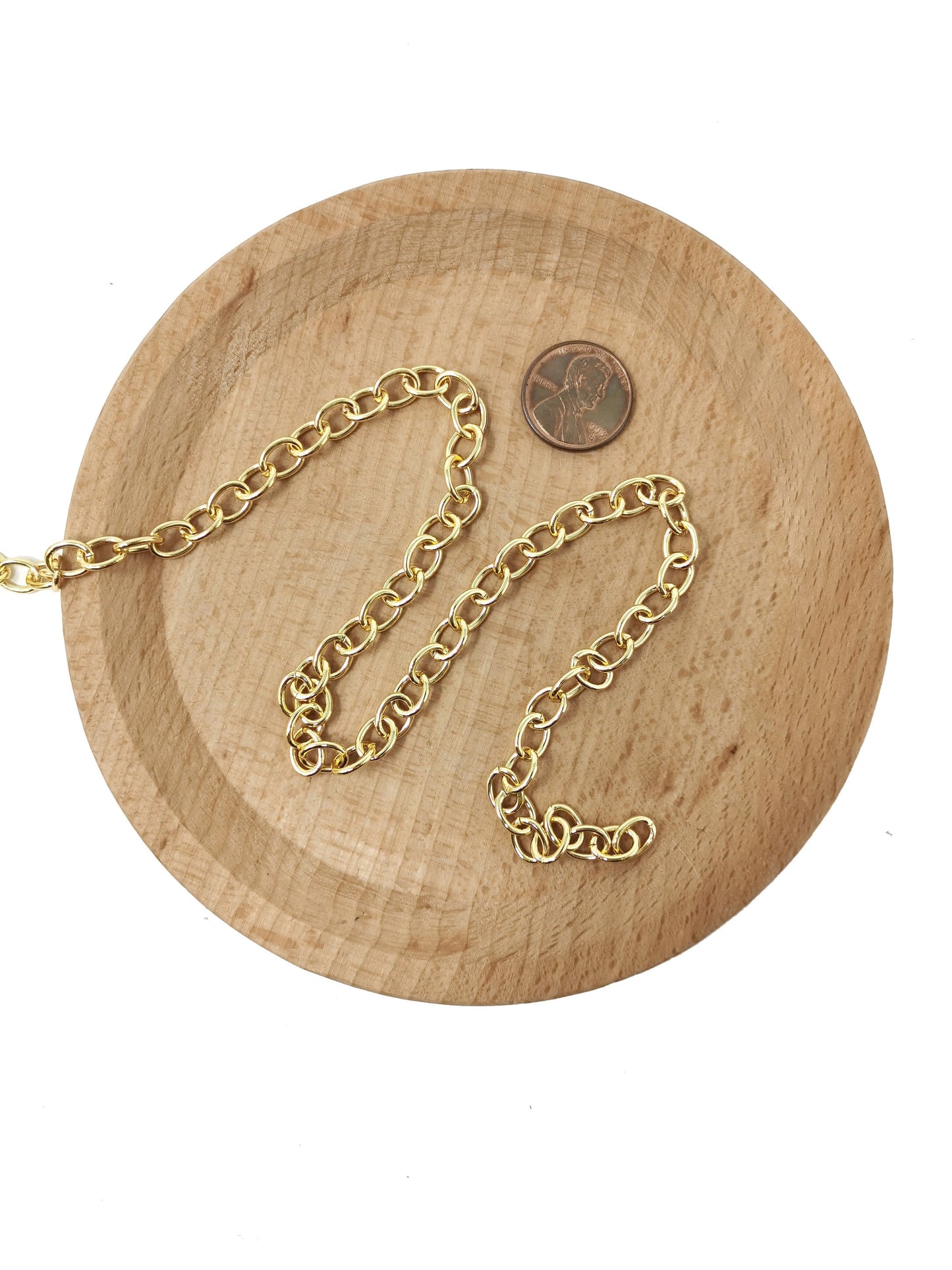 24K Gold Filled Cable Chain by Yard, Gold Filled Cable Chain by Foot, Wholesale bulk Roll Chain for Jewelry Making, Width is 7mm, Roll-84