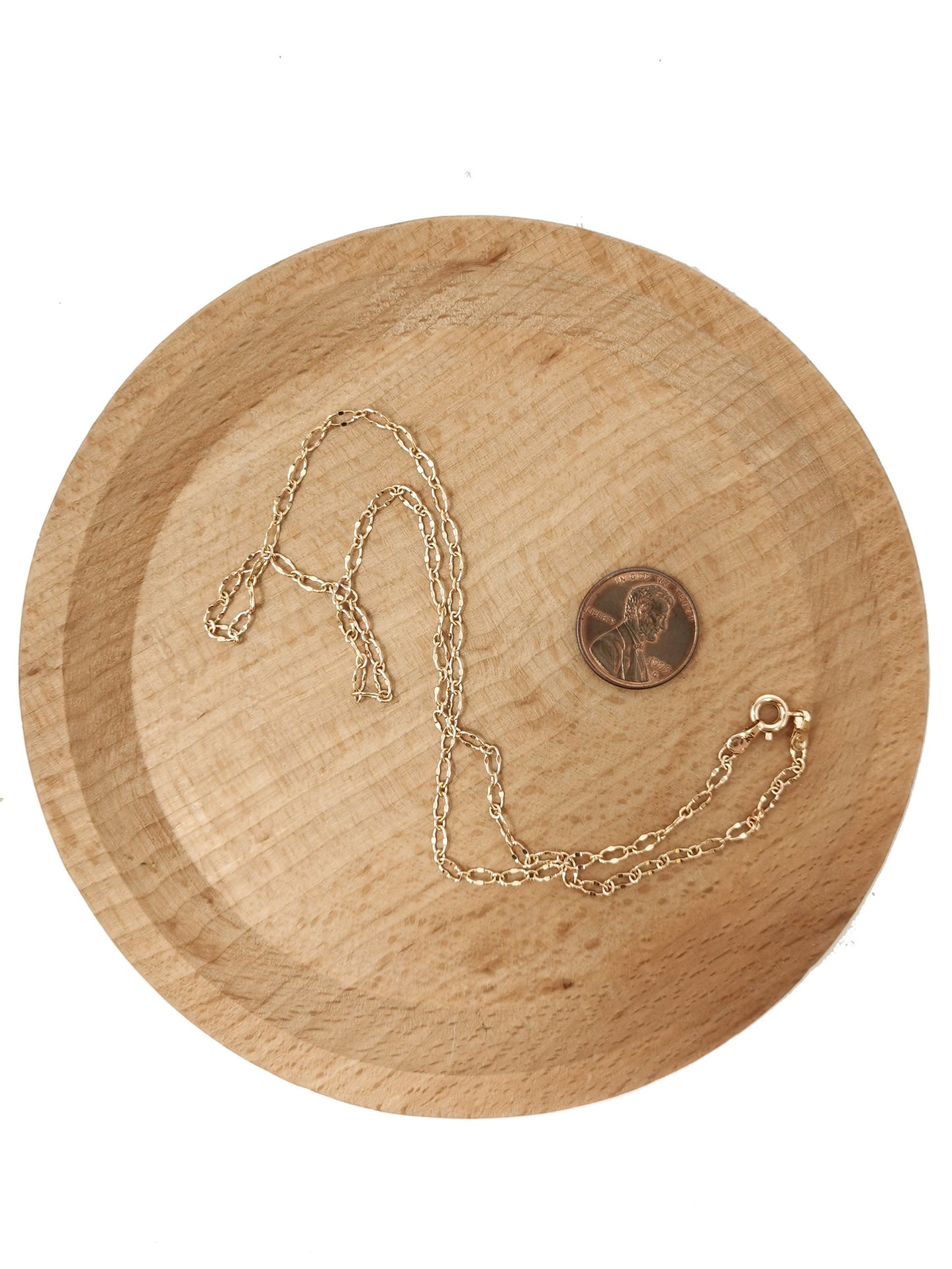 1pc 17'' Ready to Use 18K Rosy Gold Filled Rolo Necklace Chain, Layering Rolo Chain Dainty Necklace, For Pendant Charm Necklace Making, 712