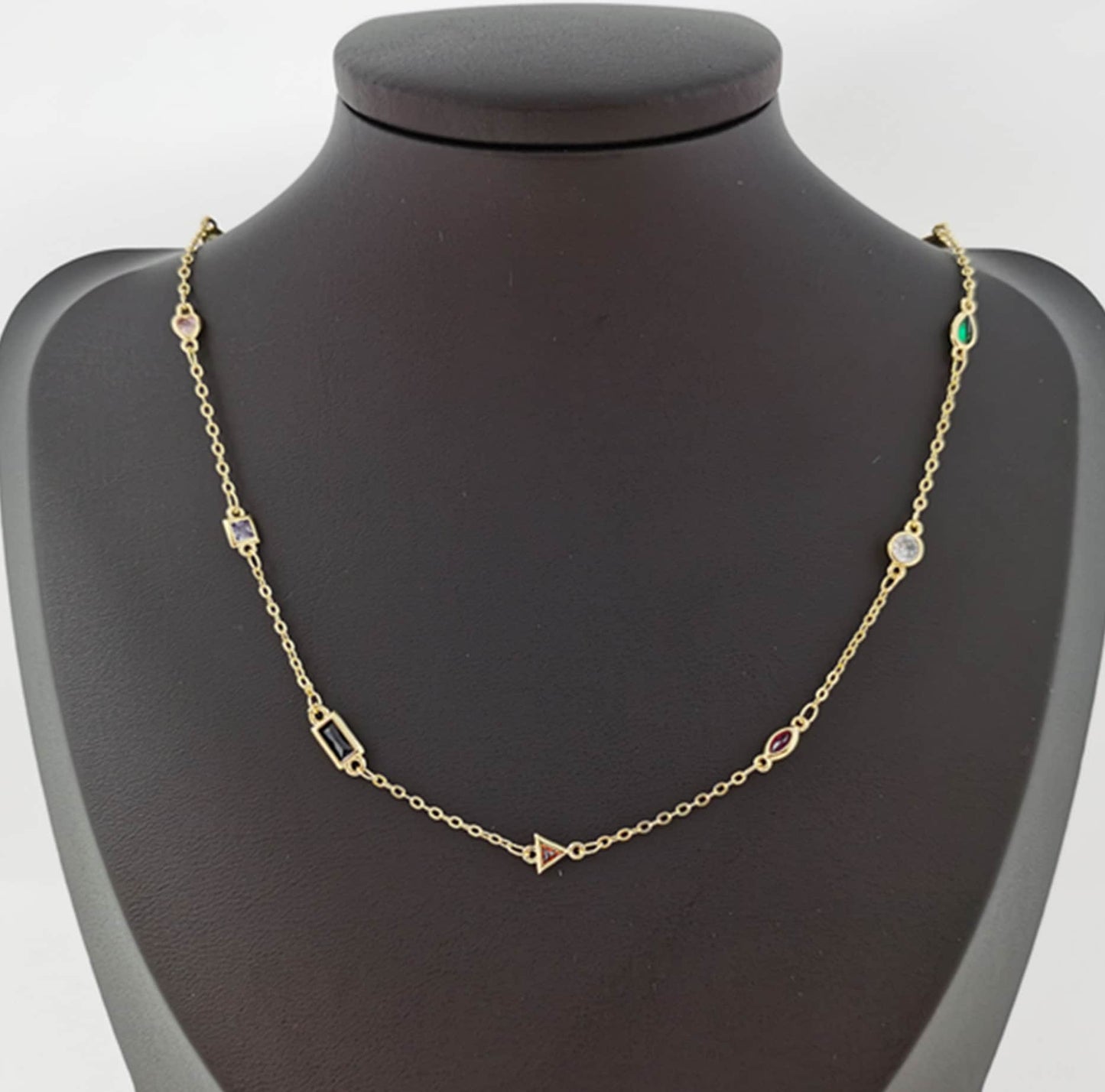 14K Gold Micro Pave Colorful Charm Chain by Yard, CZ Charm Specialty Link Chain by Foot, Chain size 11x4.5mm, 171
