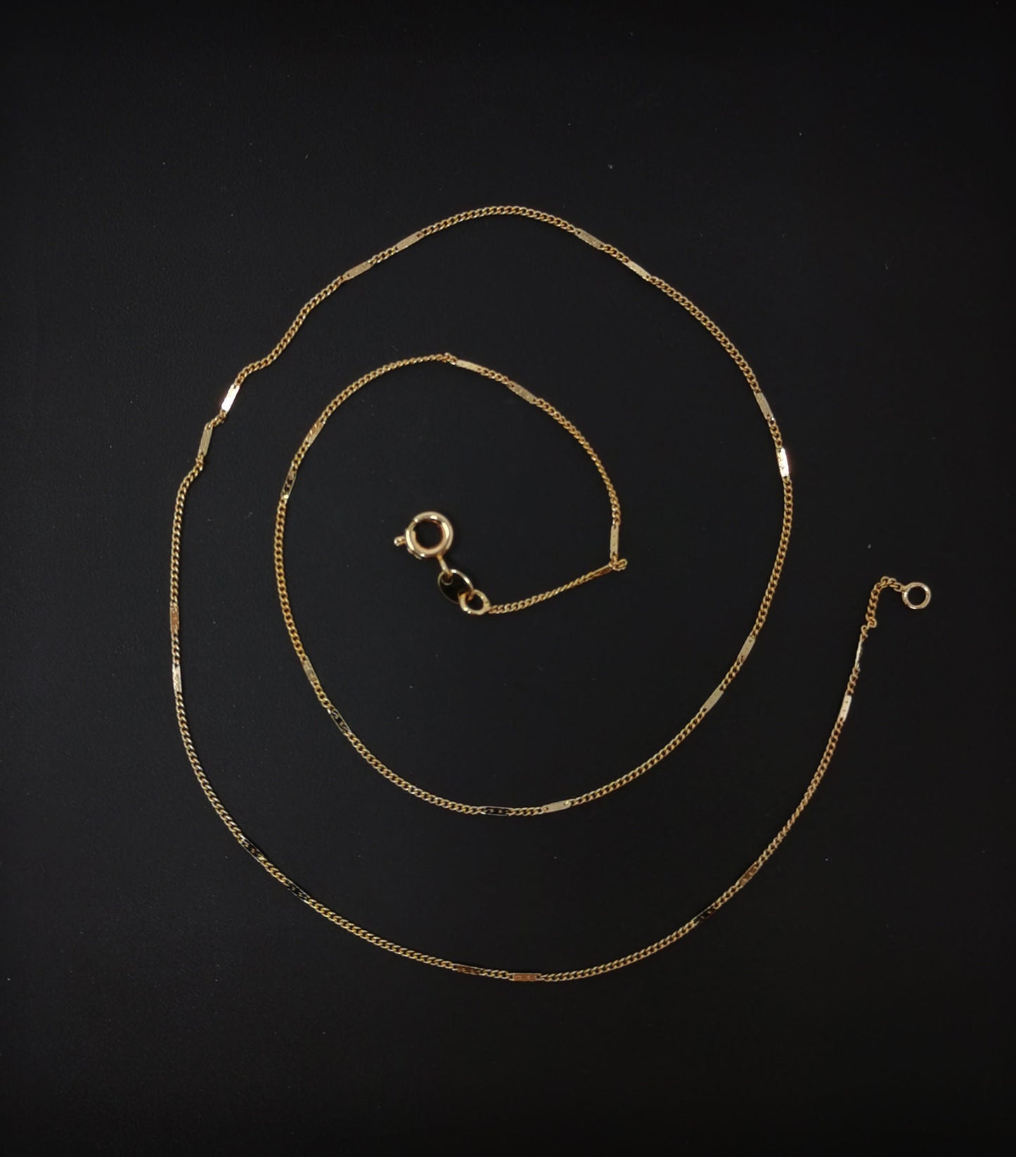 1pc 17.7'' Ready to Use 18K Rosy Gold Cuban Curb Necklace Chain, Layering Curb Chain Dainty Necklace, For Necklace Making, 667