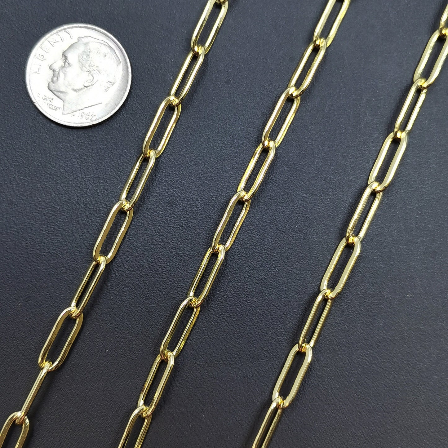 Gold Paperclip Rolo Cable Chain by Yard, Cable Rolo Chain by Foot, Wholesale bulk Roll Chain for Jewelry Making,162