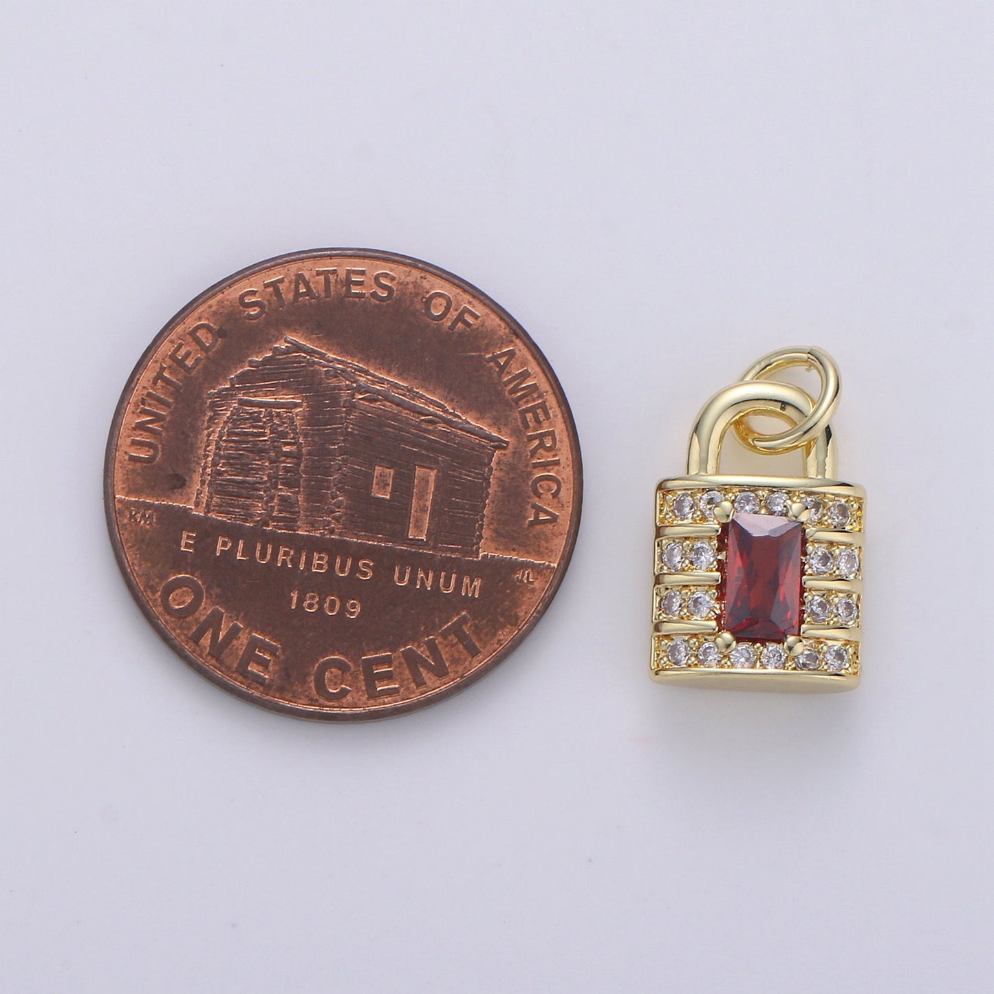 24k Gold Padlock Charms, Dainty Lock Charms, Padlock Pendant, Gold Charm, Micro Pave Padlock Bracelet Necklace Charms, 15x8mm