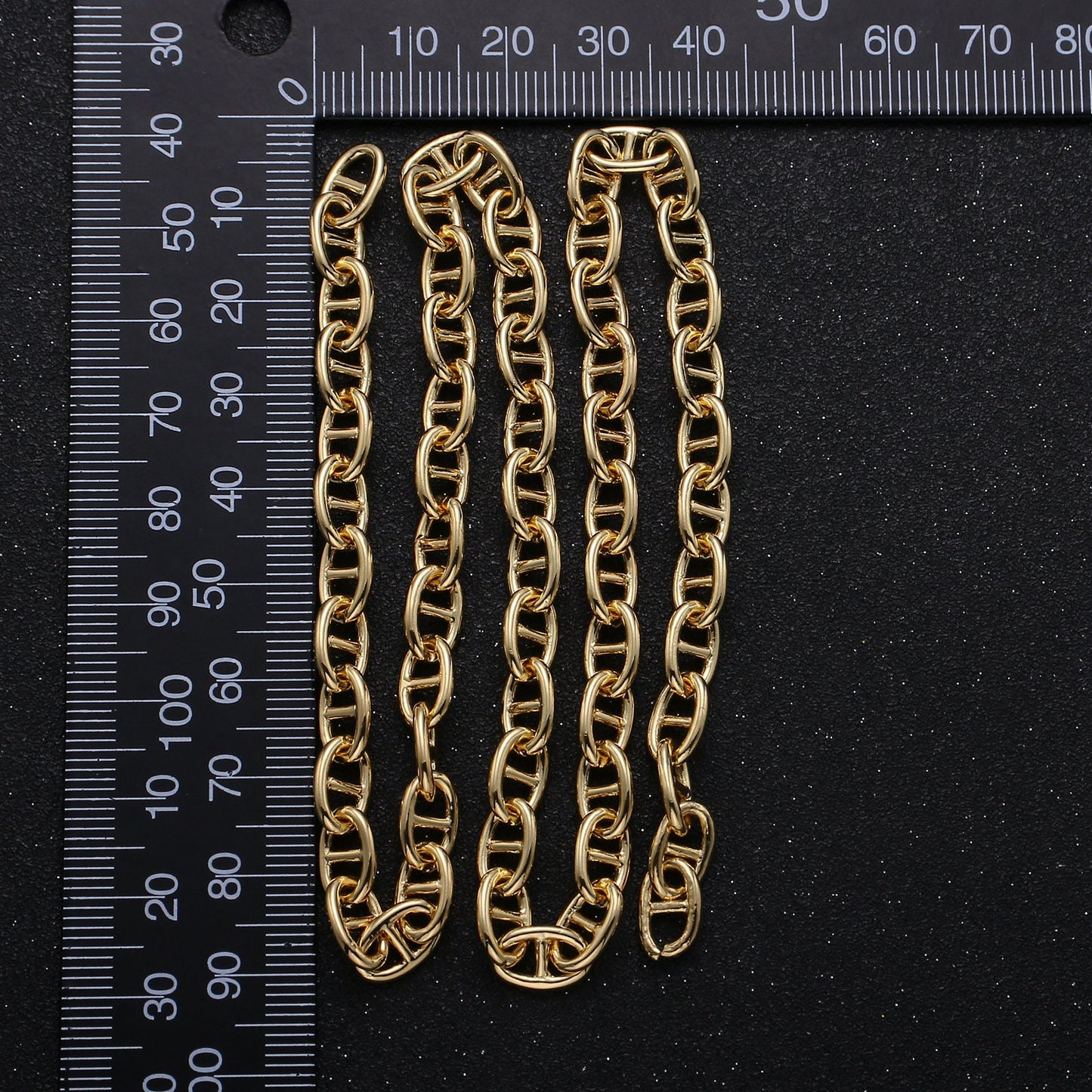 Gold Anchor Chain by Yard, Mariner Chain by Foot, Wholesale bulk Roll Chain for Jewelry Making 5x9mm, Roll-239