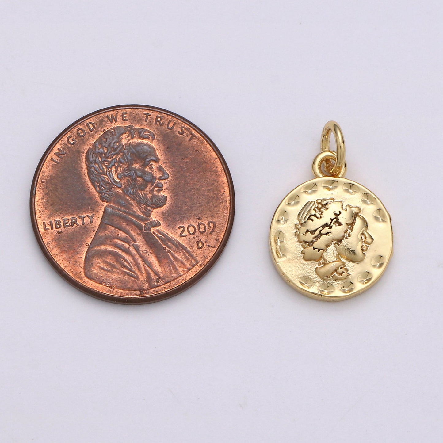 Gold Athena Charm Necklace, Goddess Necklace, delicate Layering necklace, Roman Coin Ancient Greek Jewelry good luck amulet gift, D-584