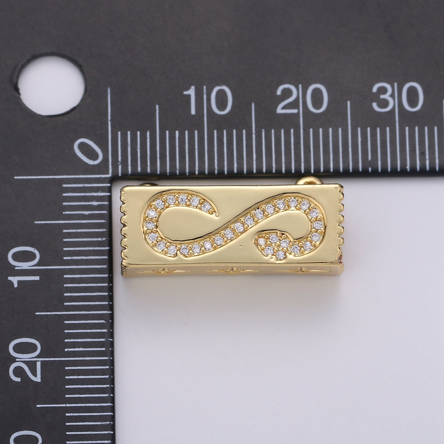 1x Gold Cresent Moon On Cuboid Shape Charms, Gold Star Pendant, Cube Necklace Charms with Double Bail / Dangle Charm