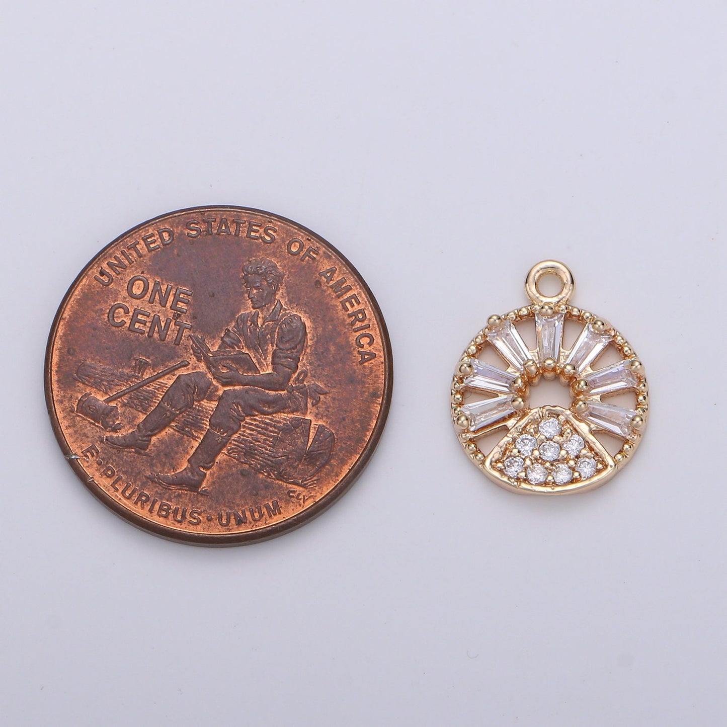 18K Gold Angel Charm, Micro Pave Cubic Zirconia Mini Pendant, Dainty beautiful Jewelry CharmBracelet Earring Necklace,Princess Cut CZ