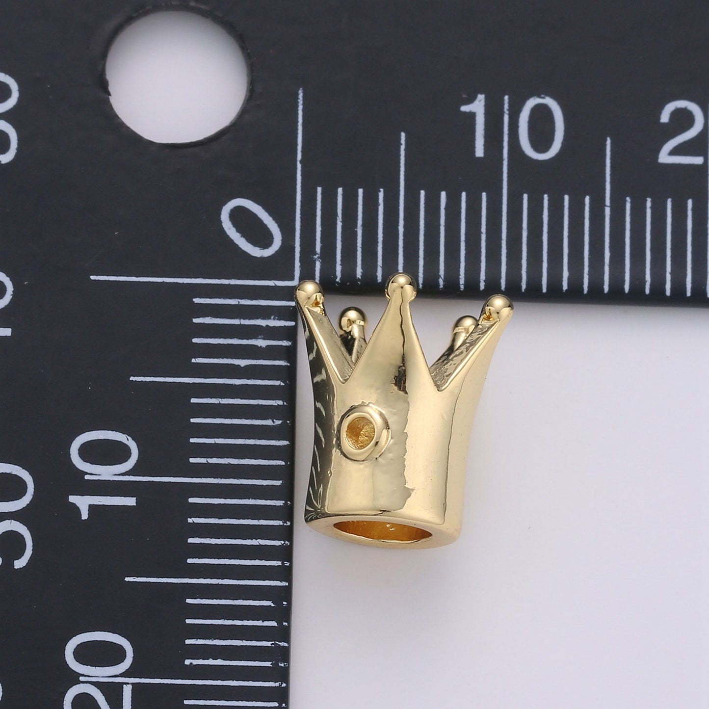 1pc Gold Crown Beads, Crown Bracelet Connector, For Bracelet Making Supply Findings, Hole Size 2mm, B-319