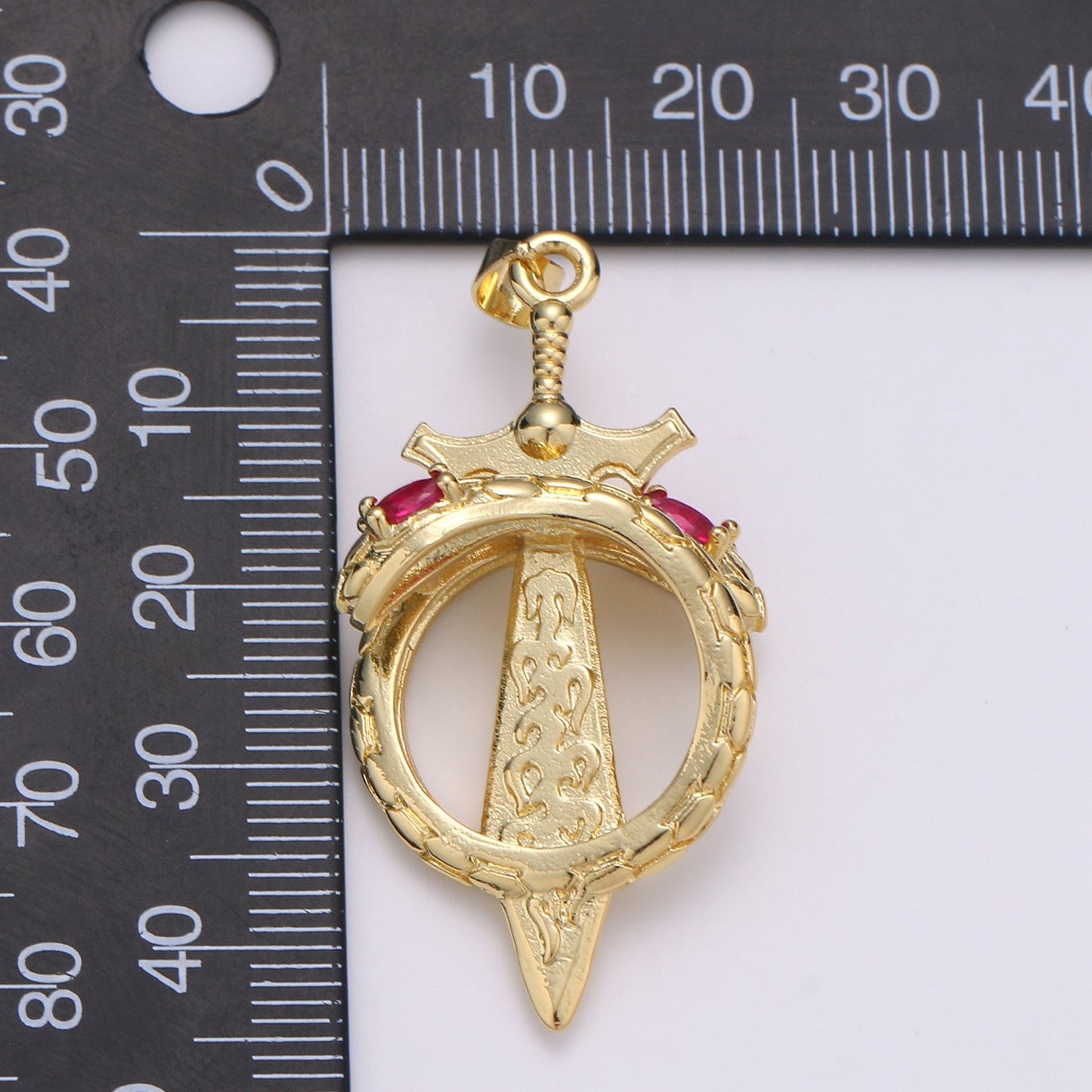 14K Gold Viking Sword Charm, Sword Pendant, 14K Gold sword Charm for Necklace Bracelet Supply