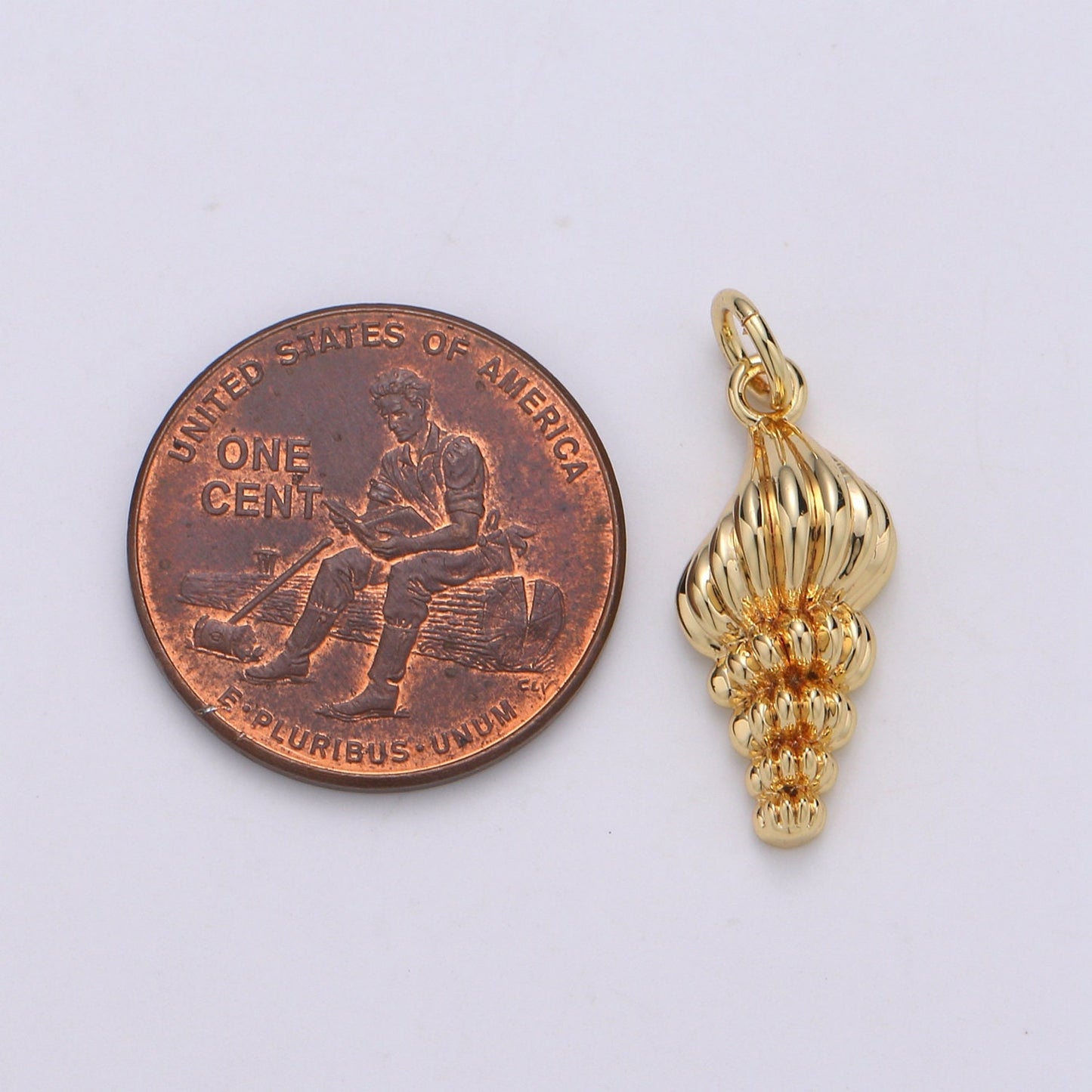 Sea Snail Shell 24K Gold Charm, Golden Snail Shell Pendant Charm, Charm, Charm For DIY Jewelry, CHGF-001825