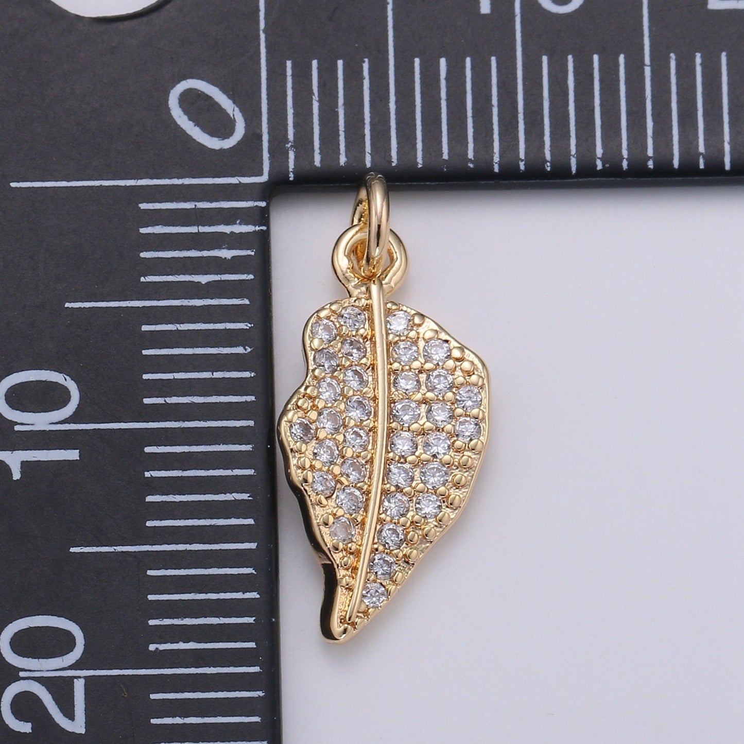 24k Gold Leaf Charm Pendant, Gold Leaves Charms, Nature Charm Necklace, Micro Pave CZ Cubic Tree Leaf Jewelry Inspired