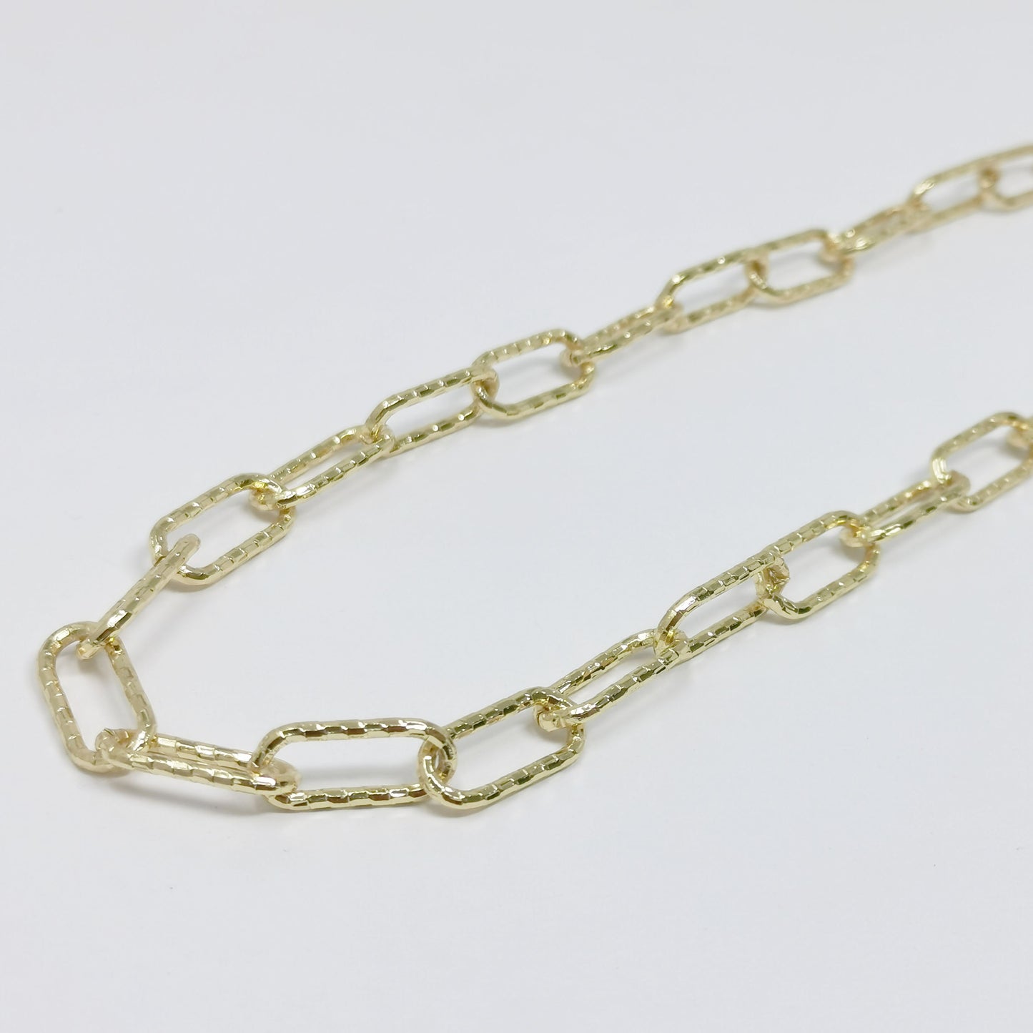 Woven Pattern Rolo 24K Gold Link Cable Elongated Chain by Yard, Link Cable Elongate Oval Chain,Fancy Roll Chain, Roll-359