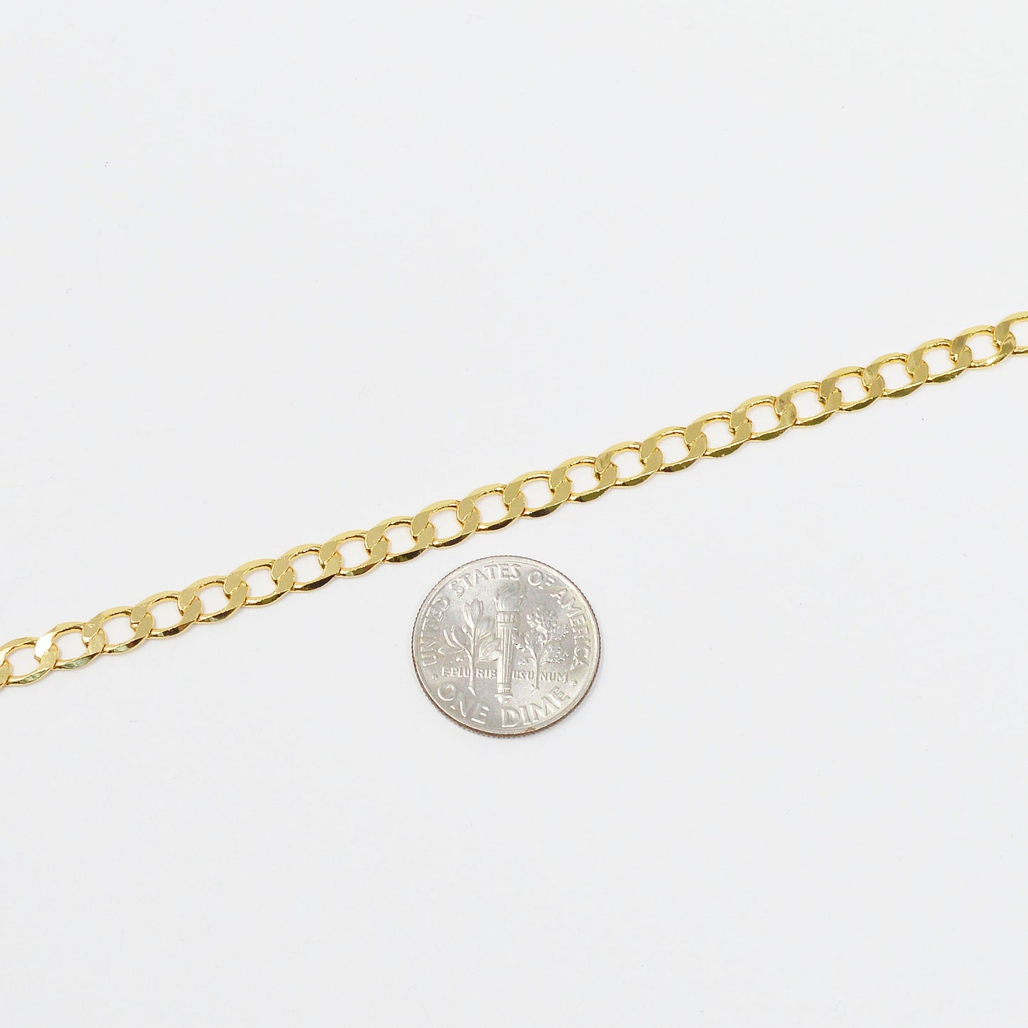 Shiny Gold 4.5mmx6.2mm Cuban Curb Chain by Yard, Cuban Curb Chain, Wholesale bulk Roll Chain for DIY Craft, Thicks 0.8mm,Roll-432