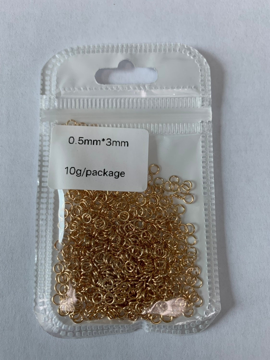 0.5mm x 3mm (24 gauge) 10 gr. Rose Gold, White Gold Jump Ring, Gold Connector, Gold Plated Open Jump Rings, jewelry making supplies