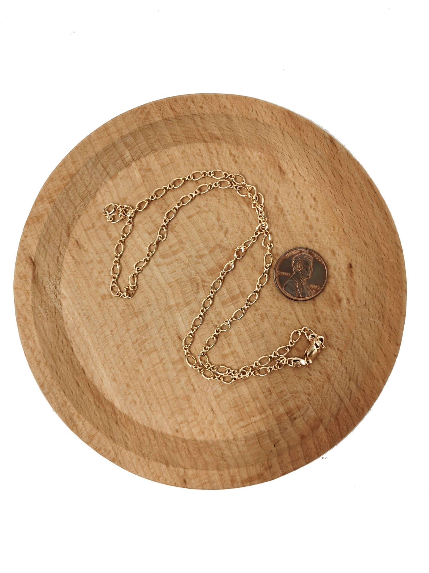 1pc 17.7'' Ready to Use 18K Rosy Gold Rolo Necklace Chain,Layering Rolo Chain Dainty Necklace,For Pendant Charm Necklace MakingCH-734