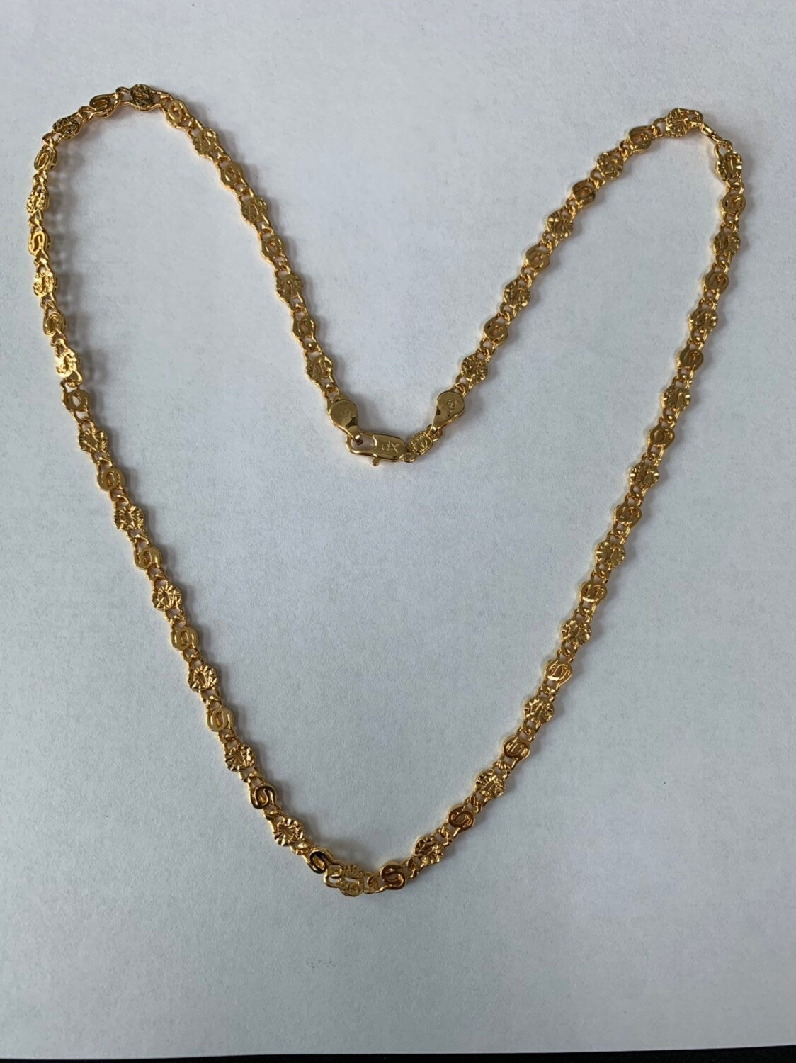 1pc 19.5'' Ready to Use Gold Plated Lock C Sunburst Necklace Chain,Layering Unique Chain Bold Necklace,Perfect forPendant Charm Necklace,756