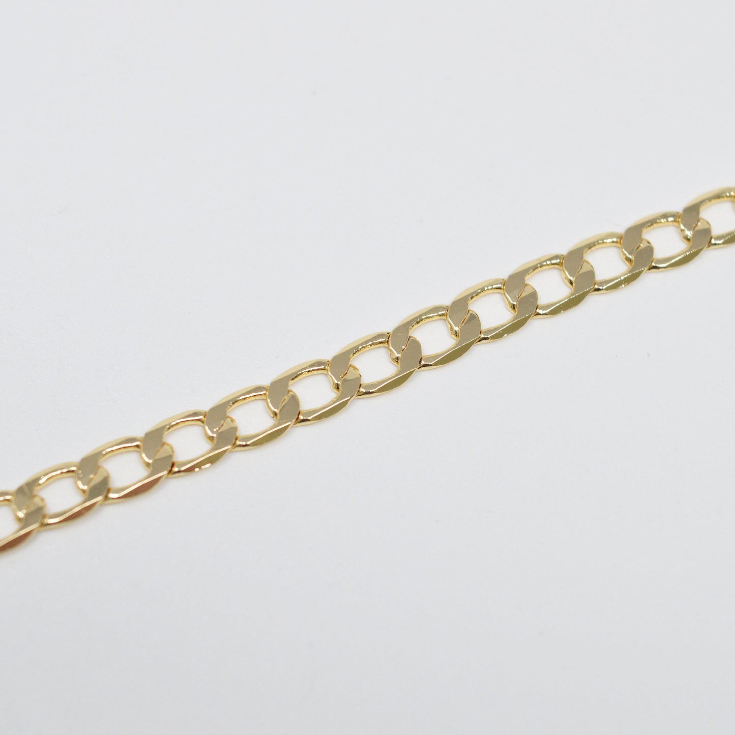 24K Gold Plated 4.4mmx6.7mm Cuban Curb Chain by Yard, Cuban Curb Chain, Wholesale bulk Roll Chain for DIY Craft, Thicks 0.6mm,Roll-432