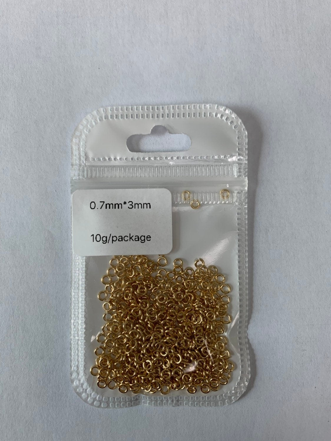 0.7mm x 3mm (21 gauge) 10 gr. Gold Plated Jump Ring, Rose Gold Connector, White Gold Open Jump Rings, jewelry making supplies