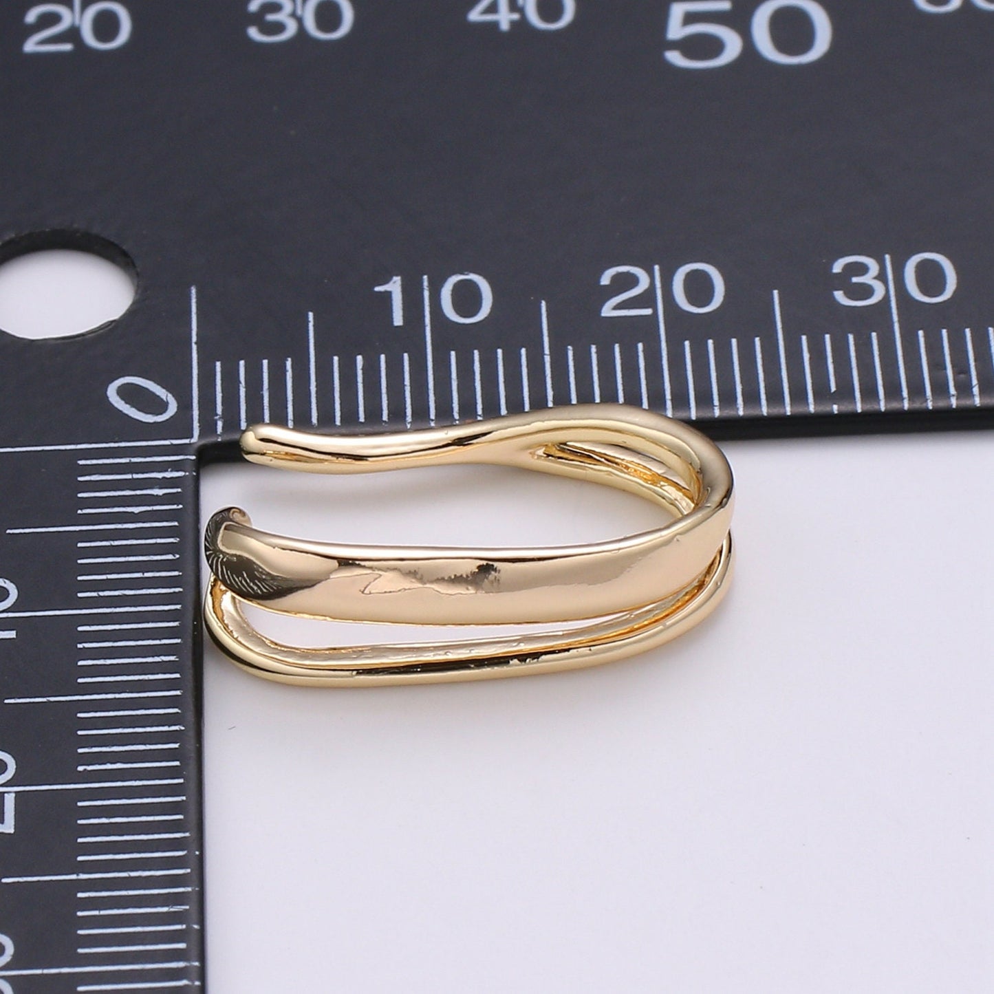 1Pair 18K gold Non Pierced Earring, Double Curb Earring, Earcuff for Cartilage, Simplicity Earring, Minimalist ear cuff, EARR-1397