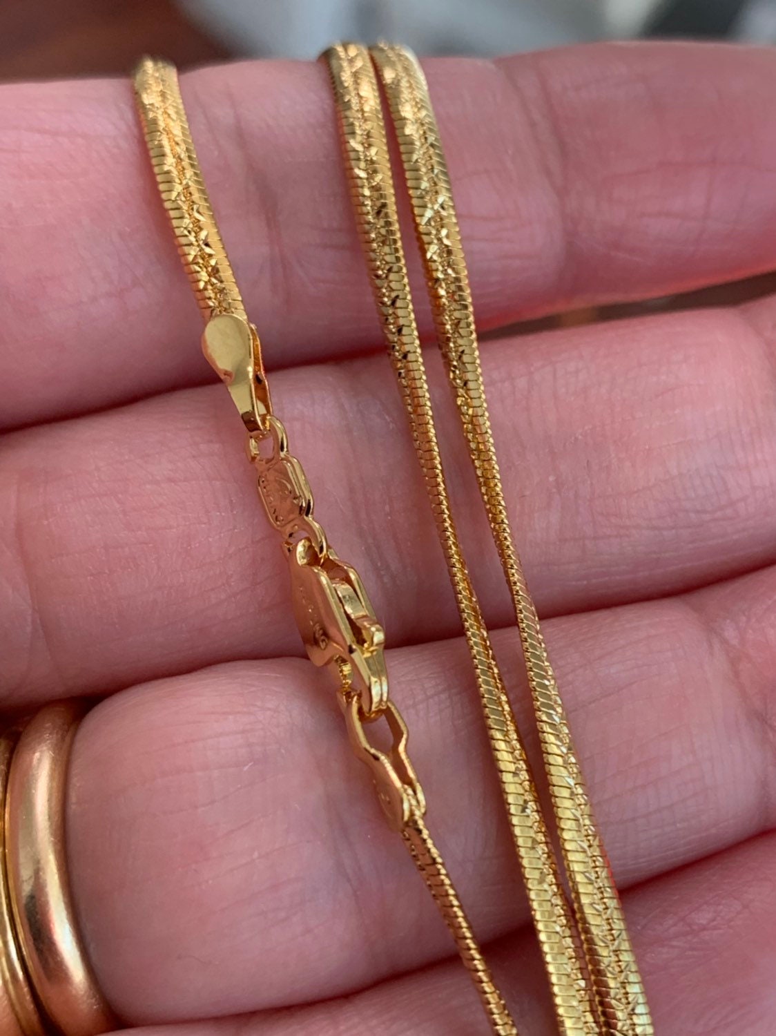 1pc 23.7 Ready to Use 24K Gold Herringbone Necklace Chain,Layering Chain Bold Necklace,For Pendant Charm Necklace Making, 813
