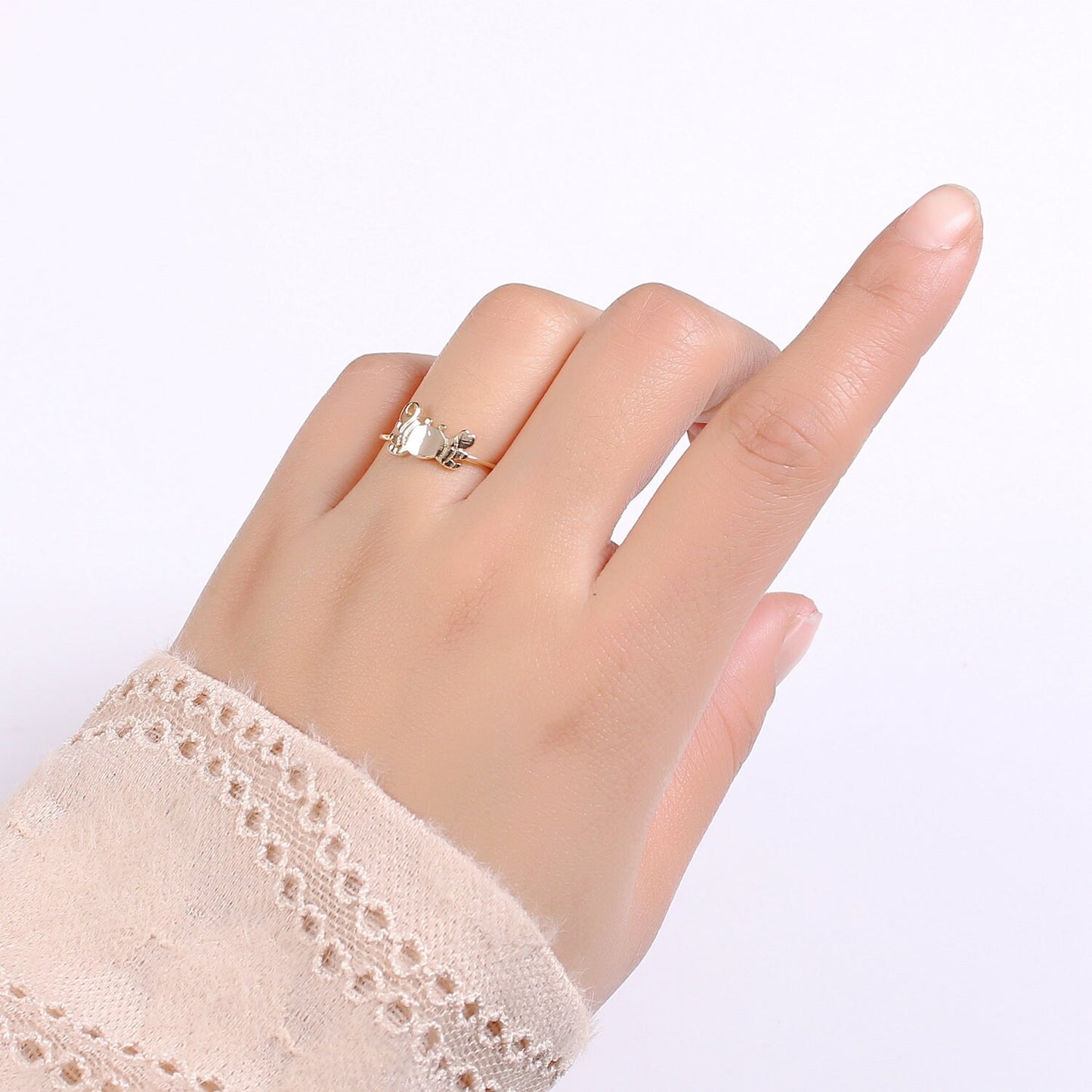 1pc King Crab 18k Gold Ring, Adjustable Gold Curb Ring, Simple Ocean Life Ring, The Animal Ring- 261
