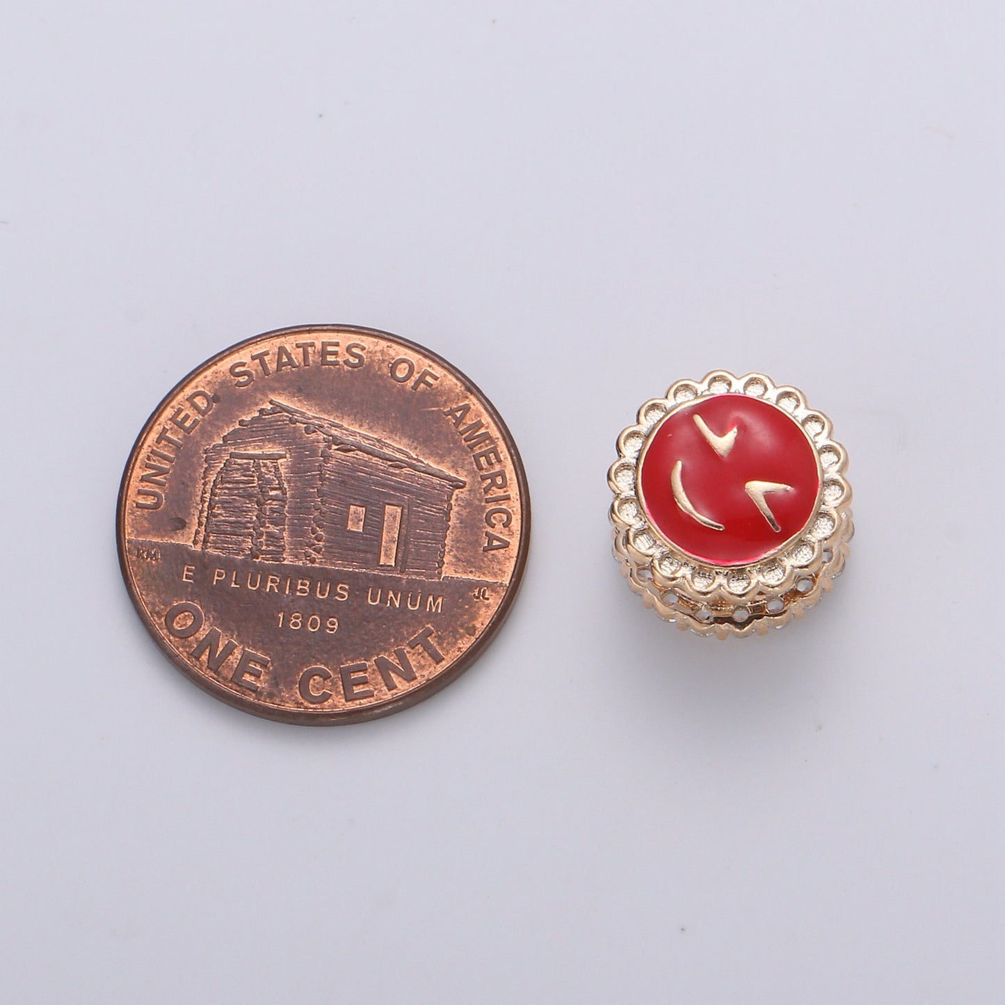 1pc Smile Face Gold CZ Micro Pave Spacer Beads for DIY Jewelry Making European Charms Beaded Bracelet,Bead Size 11mm Hole 3.6mm-B-363