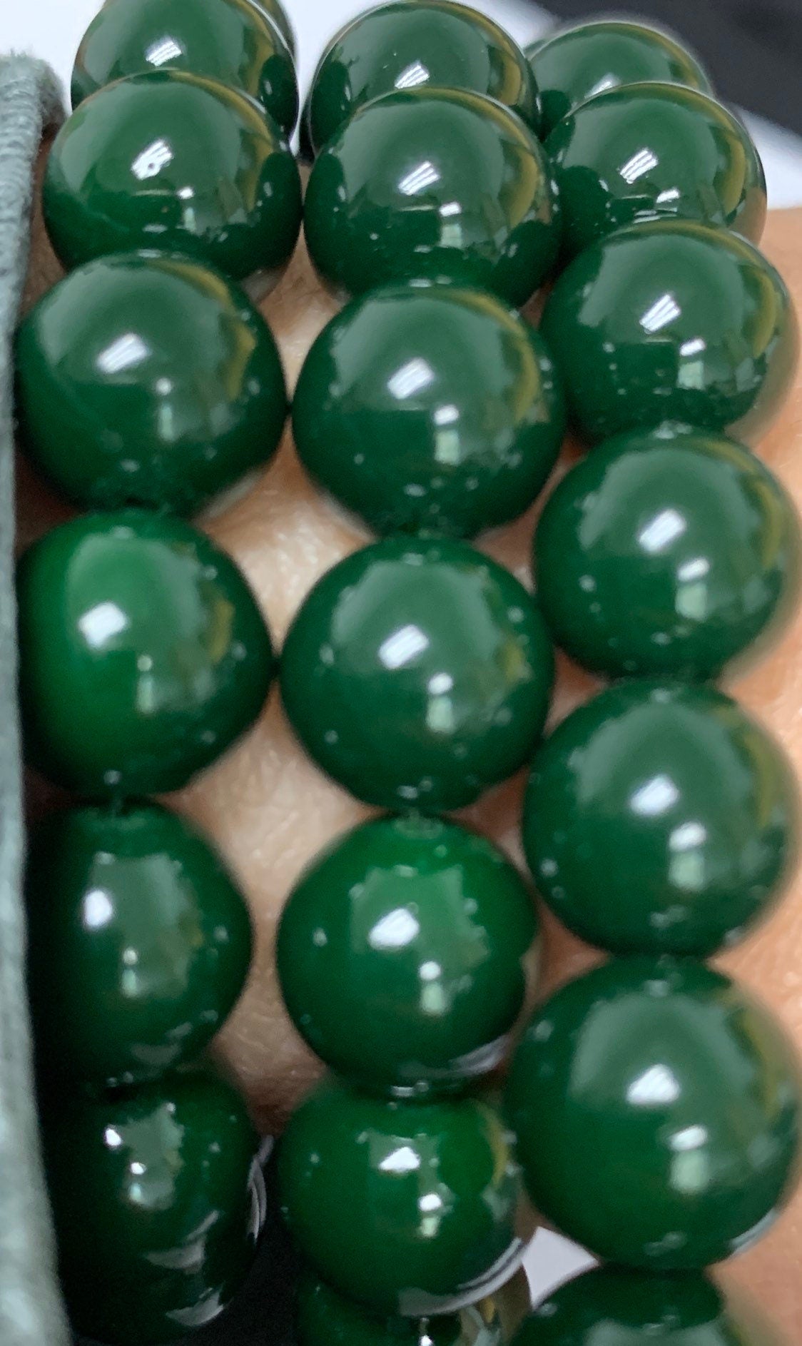 1 Strand 10.3mm Jade Green Round Glass Beads, Round Glass Beads, Prayer Beads,Rosary Beads, Mala Beads,Spacer Beads for DIY Craft, 192