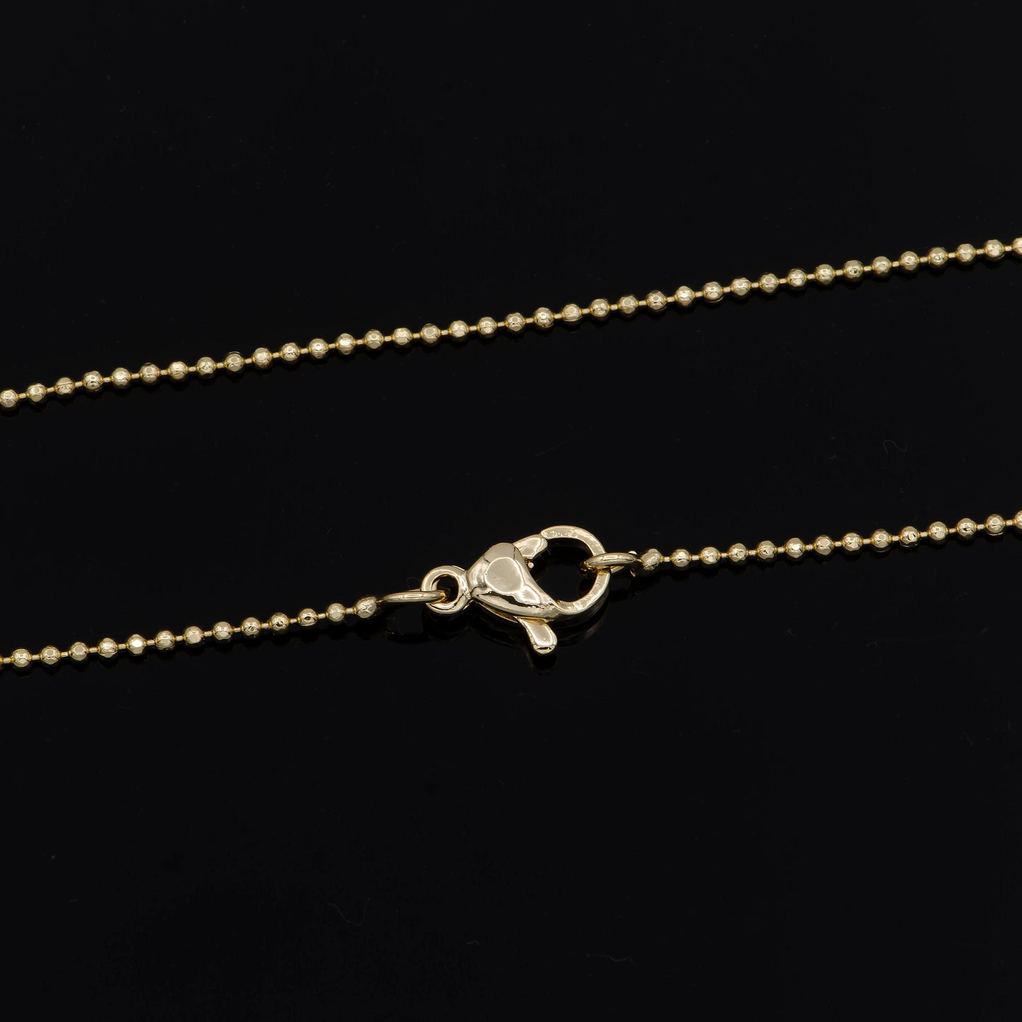 1pc 19.8'' Ready to Use 16K Rosygold Beads Necklace Chain, Layering Ball Chain Dainty Necklace, For Necklace Making, 908