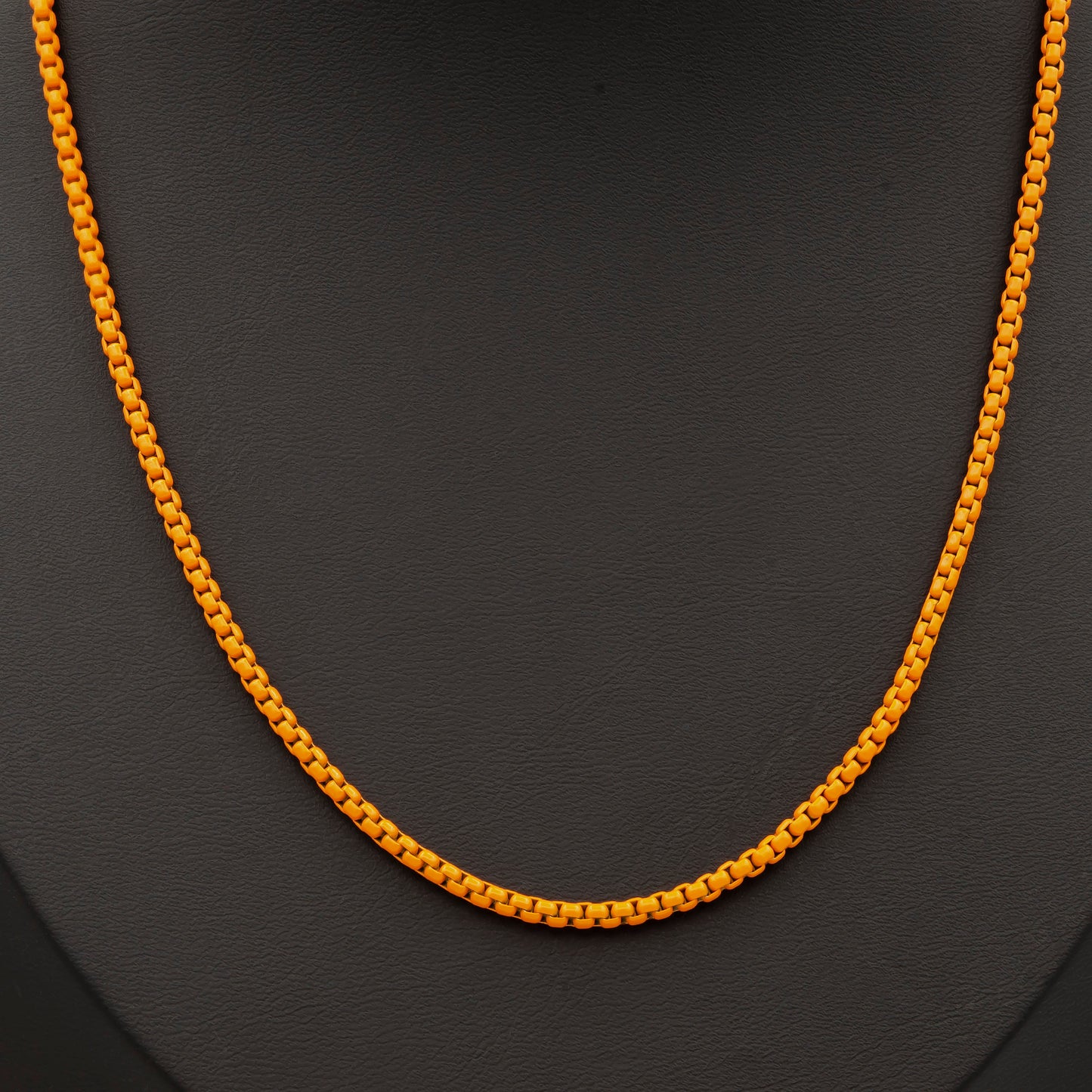 1pc 18''+2 " Ready to Wear Orange Fancy Enamel Link Rolo Cable Chain Square Link Chain Necklace,Width 2.6mm Perfect for PendantCharm,1024