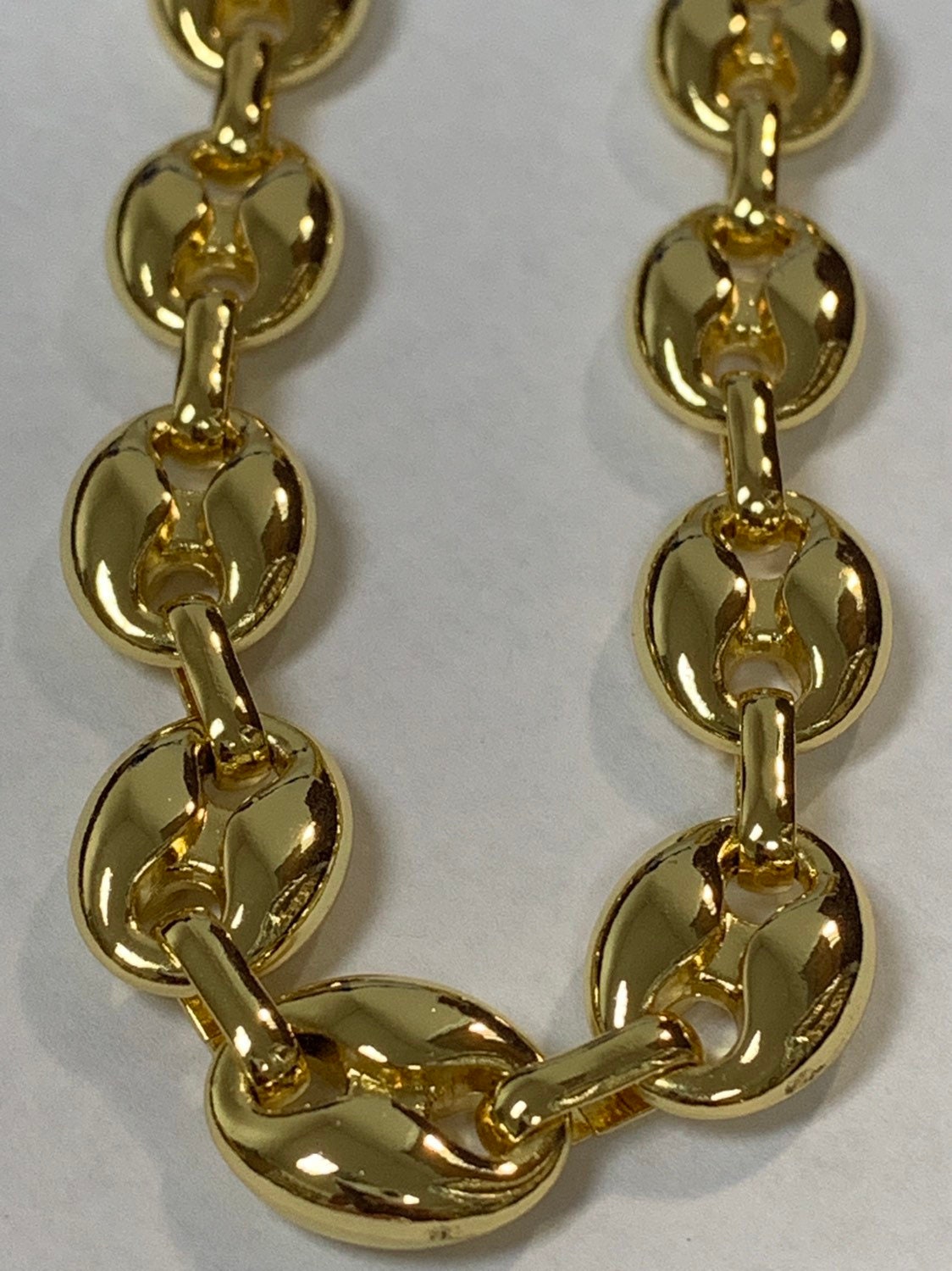 Dual Sided Anchor Chain 24K Gold by Yard, Mariner Fancy Link Chain for DIY Craft, Belt Chain, Clip chain Roll-467
