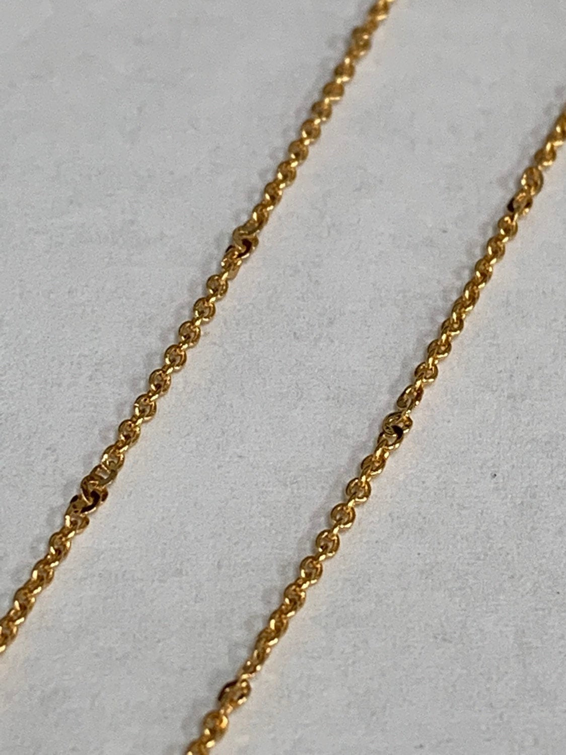 1pc 20'' Ready to Use 24K Gold Sequence Rolo Necklace Chain, Layering Rolo Chain Necklace, For Pendant Charm Necklace Making, 926