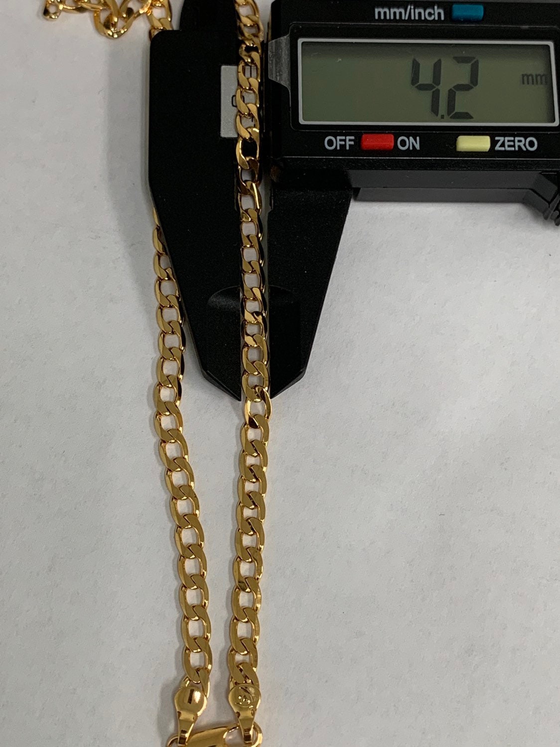 1pc 17.8'' Ready to Use 24K Gold Cuban Curb Necklace Chain, Layering Curb Chain Necklace, Lobster Clasp, Width is 4.2mm, 966
