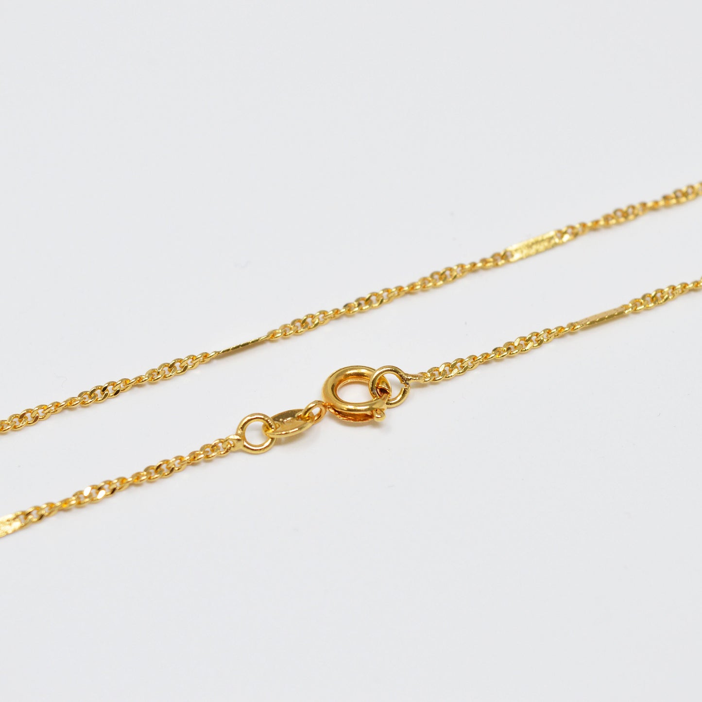 1pc 18'' Ready to Use 24K Gold Singapore Necklace, Layering Spiral Bar Chain Dainty Necklace, Perfect for Pendant Necklace, 992