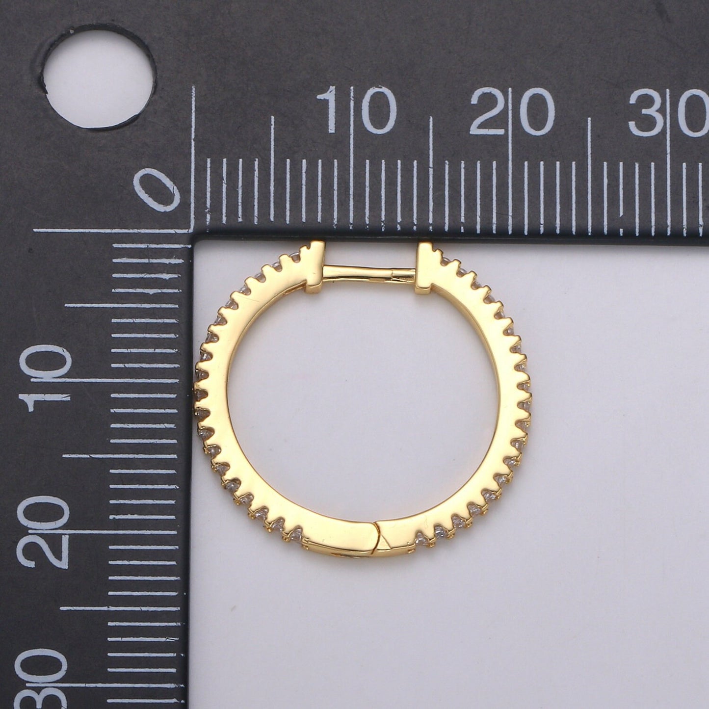 Dainty Mini Ear Huggies - 14k Gold CZ Earring | Small Hoops Huggies | Minimalist Jewelry| Cartilage Hoops | Helix Hoops, earring-1200